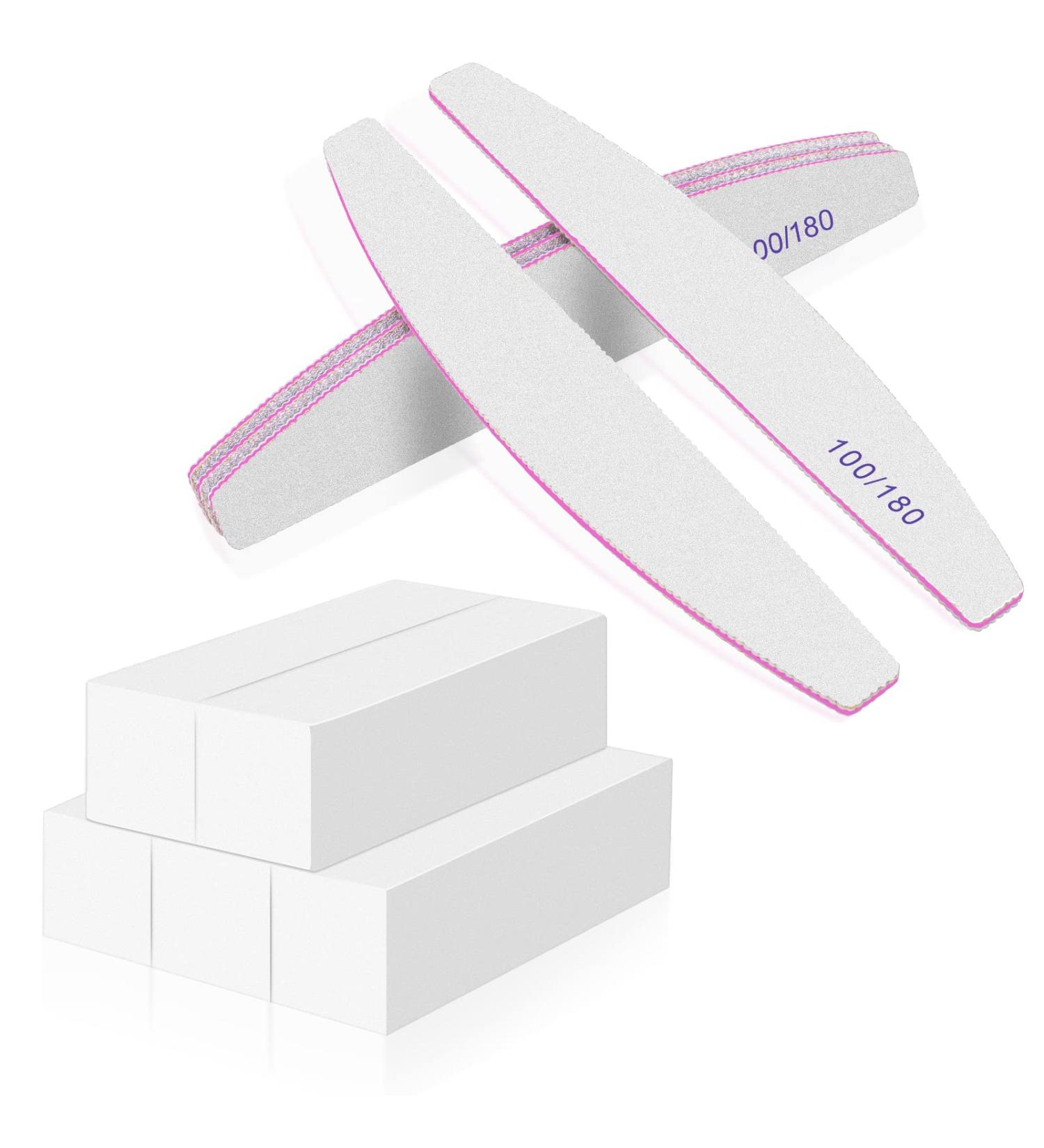 FRIUSATE 10-Piece White Nail Buffer Block & File Set - Nail File Sanding Blocks for Natural, Acrylic, and Gel Nails - Buy Online on SooperMarket.com