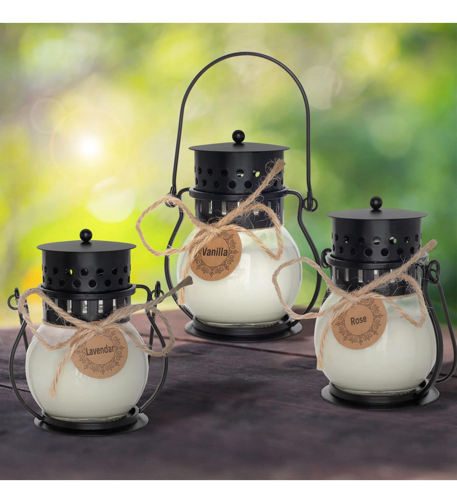 Fragrance Candles Set - 3 Soy Wax Aromatherapy Candles in Mini Lantern for Women - Perfect for Mother's Day Christmas & Valentine's Day - Lavender & Vanilla (3 x 2.5oz) - Buy Online on SooperMarket.com