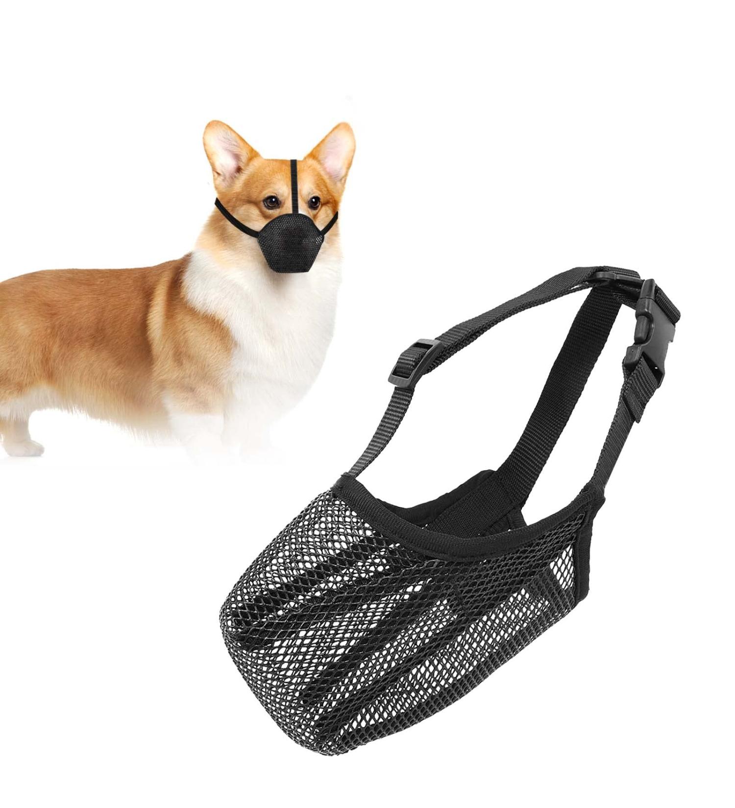 Fwlwtwss Dog Muzzle - Adjustable Mesh Muzzle for Small Medium & Large Dogs | Prevents Biting Chewing & Barking | International Shipping Available - Buy Online on SooperMarket.com