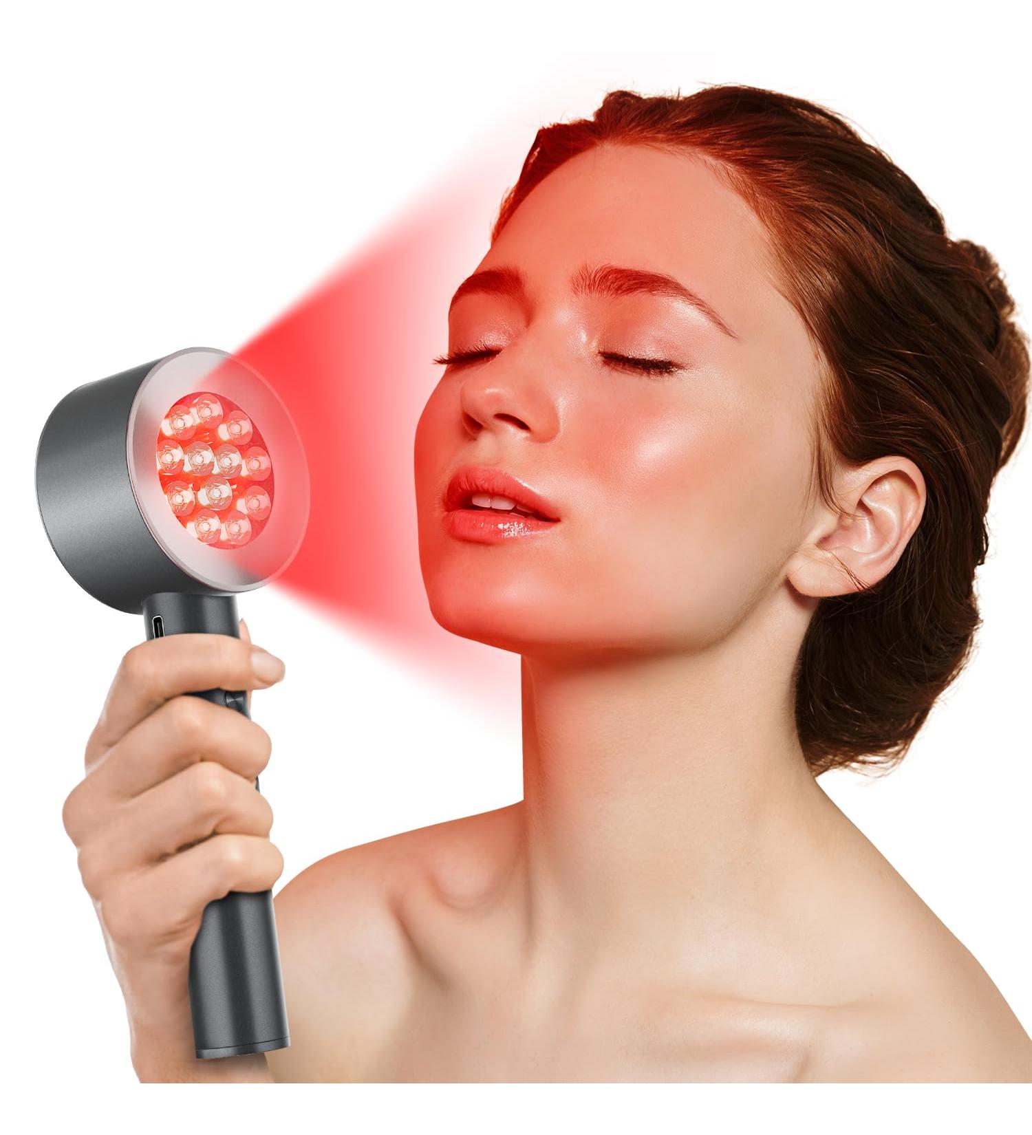Scienlodic 2-in-1 Red & Blue Light Therapy Wand - Portable Rechargeable Device for Face Body Pain Relief - 24 LEDs for Skin Muscle Joint - International Shipping Available - Buy Online on SooperMarket.com