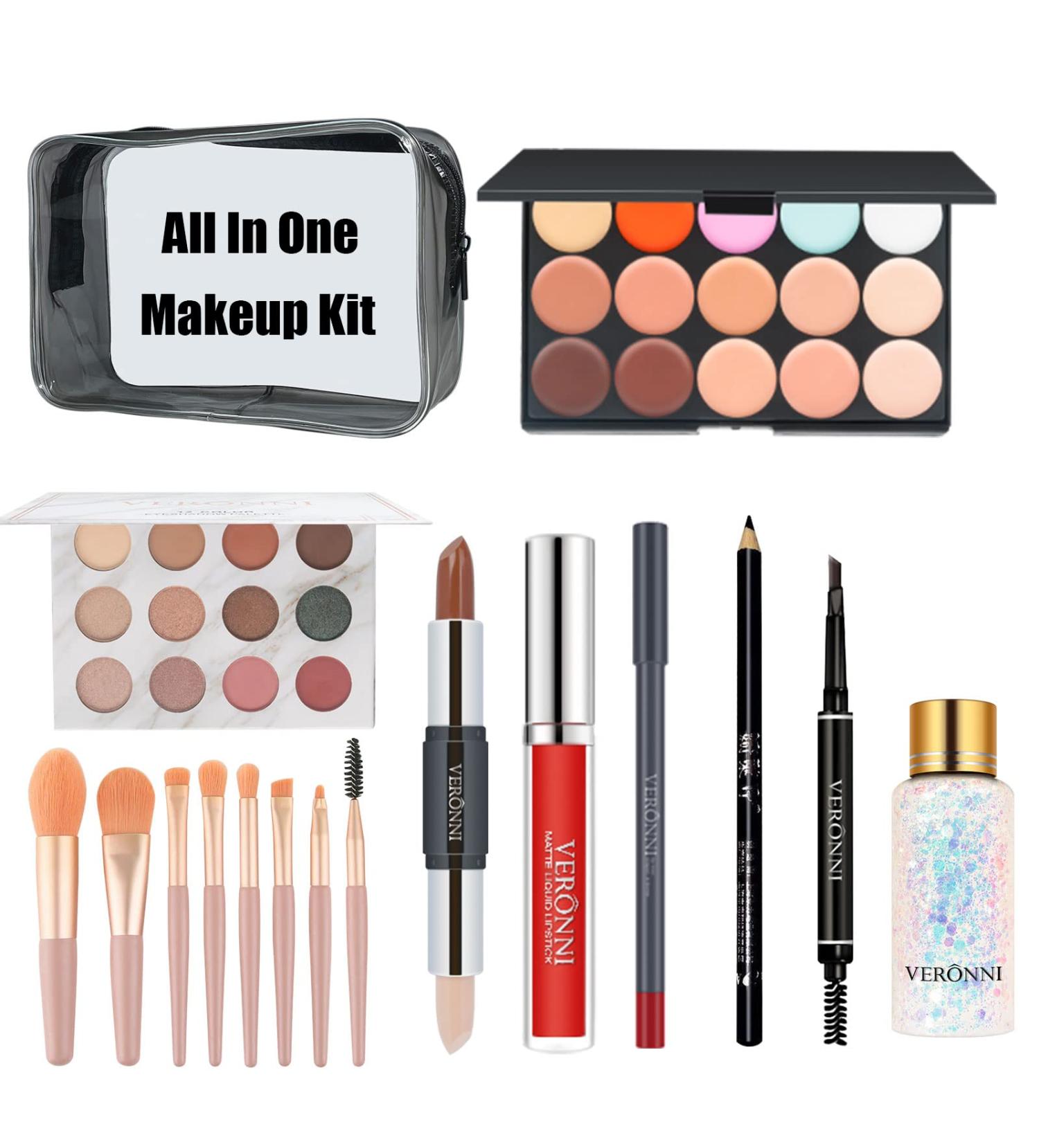 VERONNI All-in-One Makeup Kit for Girls & Women - Complete Gift Set with Eyeshadow Concealer Lipgloss & More - Perfect for Birthdays & Christmas - Buy Online on SooperMarket.com