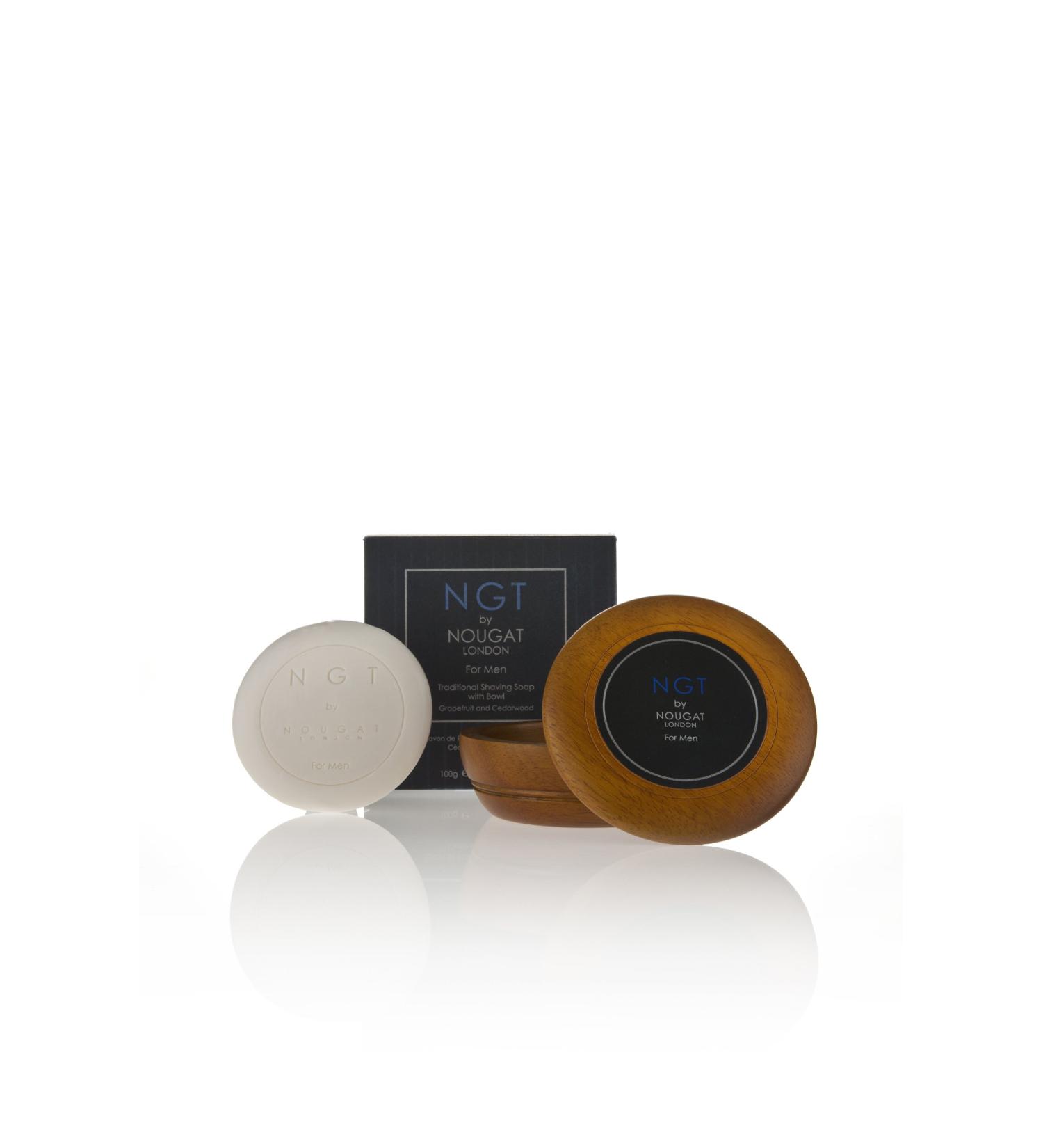 NGT For Men by Nougat London Shave Soap in a Wooden Bowl