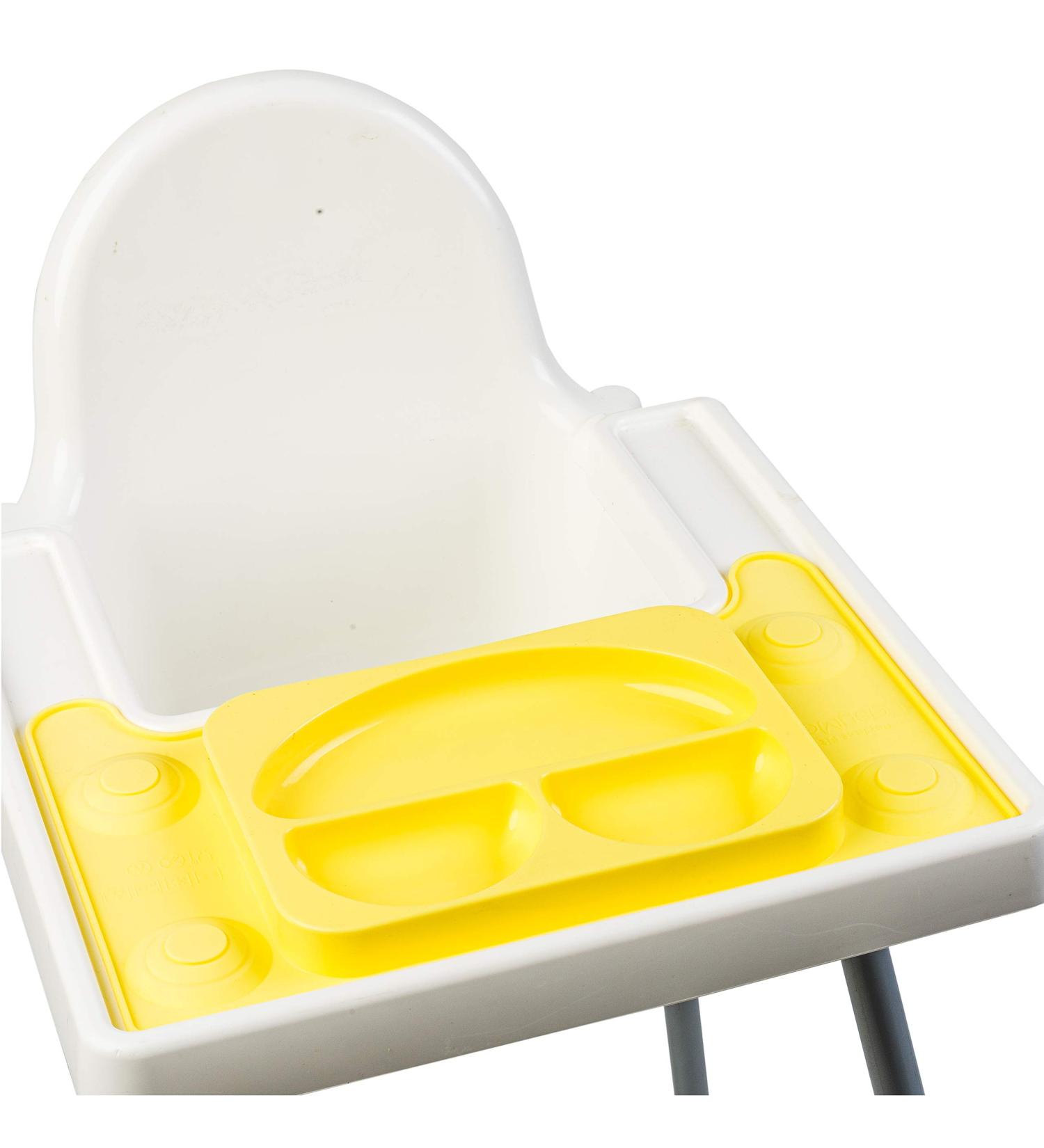 EasyMat 'Perfect Fit' for IKEA Antilop Highchair by EasyTots | Yellow Baby Suction Plate & Placemat for Baby Led Weaning - Buy Online on SooperMarket.com