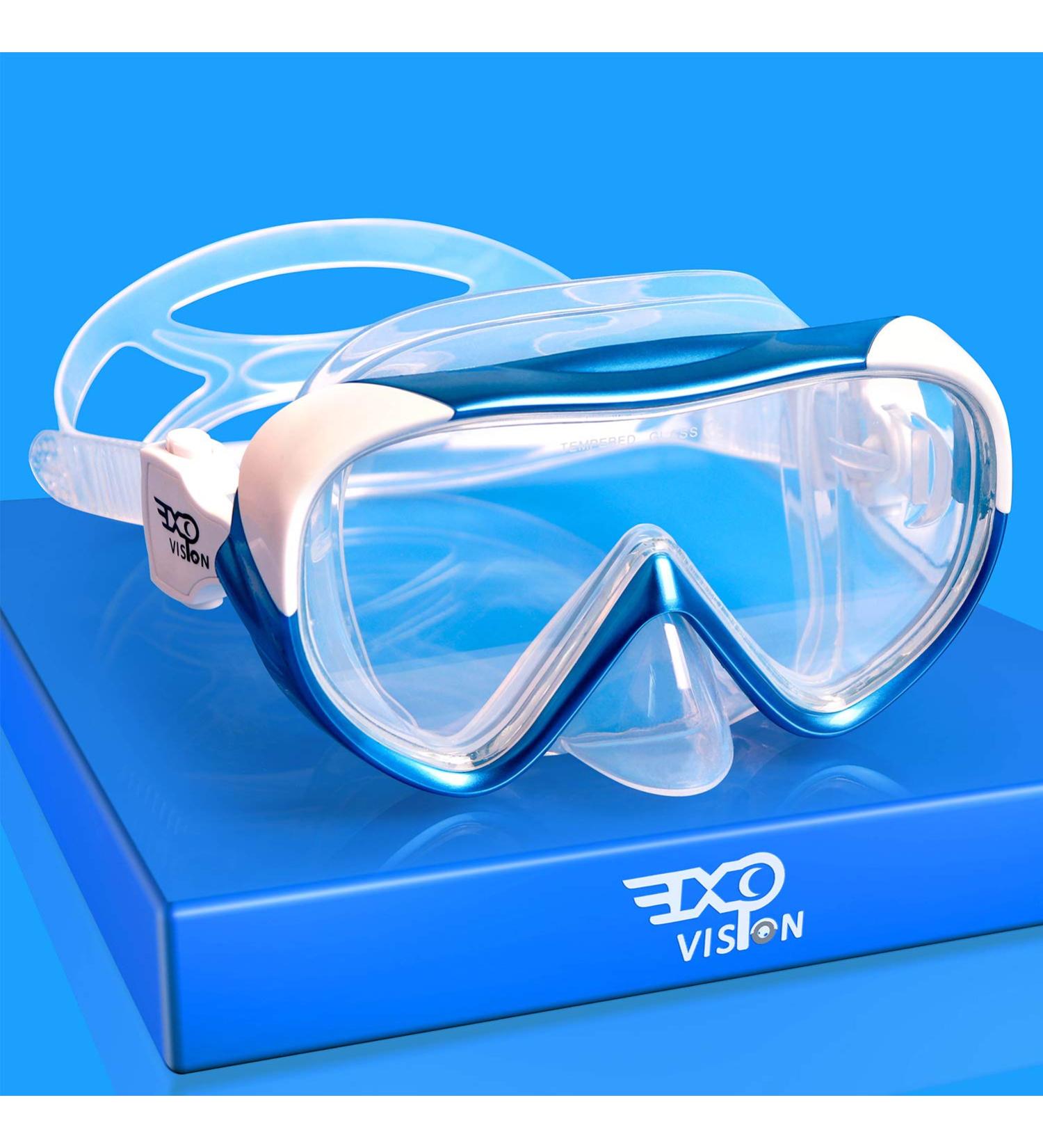 Kids Anti-Fog Snorkel Swim Mask with Nose Cover - Blue | Ideal for Snorkeling, Diving, Swimming - Buy Online on SooperMarket.com