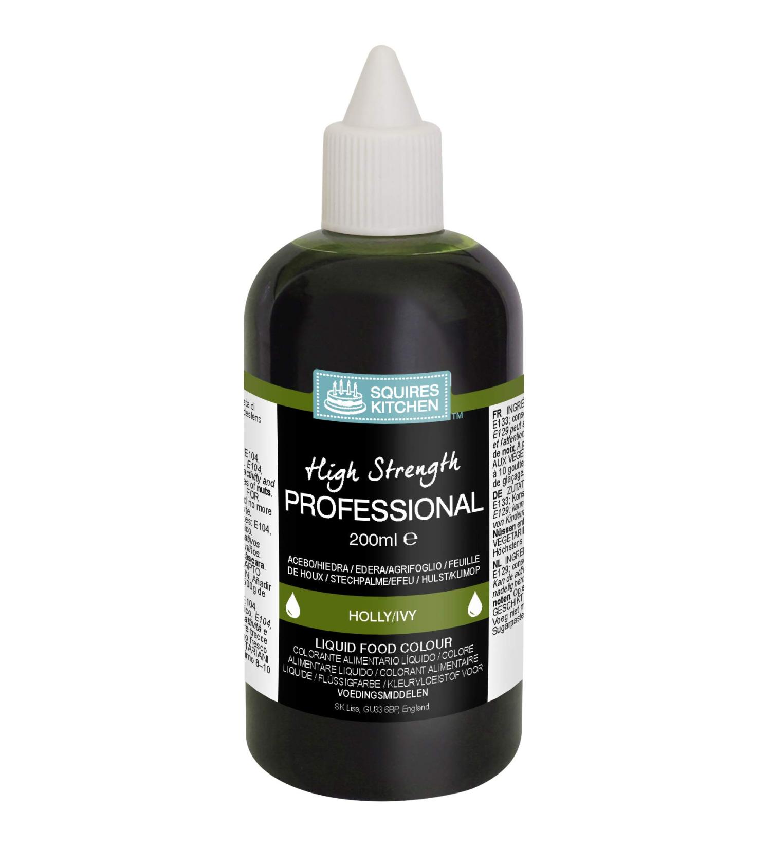 Squires Kitchen Holly/Ivy Dark Green Edible Food Colouring Liquid 200ml