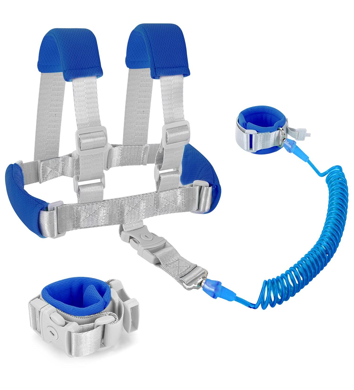 Kid's Toddler Harness & Leash Combo - Child Leash 2 in 1 Wrist-to-Wrist Safety Backpack - Blue 8.2 Feet - Buy Online on SooperMarket.com