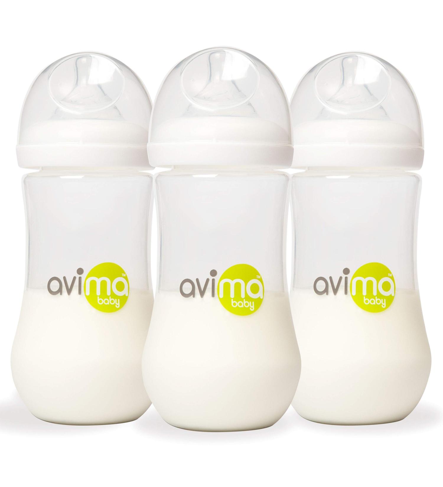Avima 12oz Anti Colic Infant Bottles BPA Free - Set of 3 Wide Neck Bottles with Fast Flow Nipples (12 Ounce) - 3 Pack - Buy Online on SooperMarket.com
