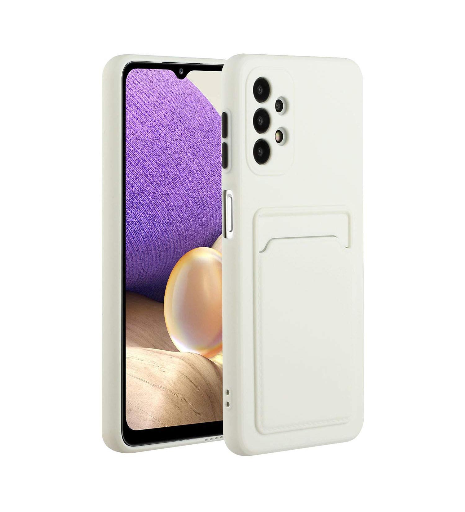 Tivenfezk Nadoli Ultra Thin Silicone Case for Samsung Galaxy A13 4G - Shockproof Scratch-Resistant Wallet TPU Cover with Credit Card Holder - White - Buy Online on SooperMarket.com