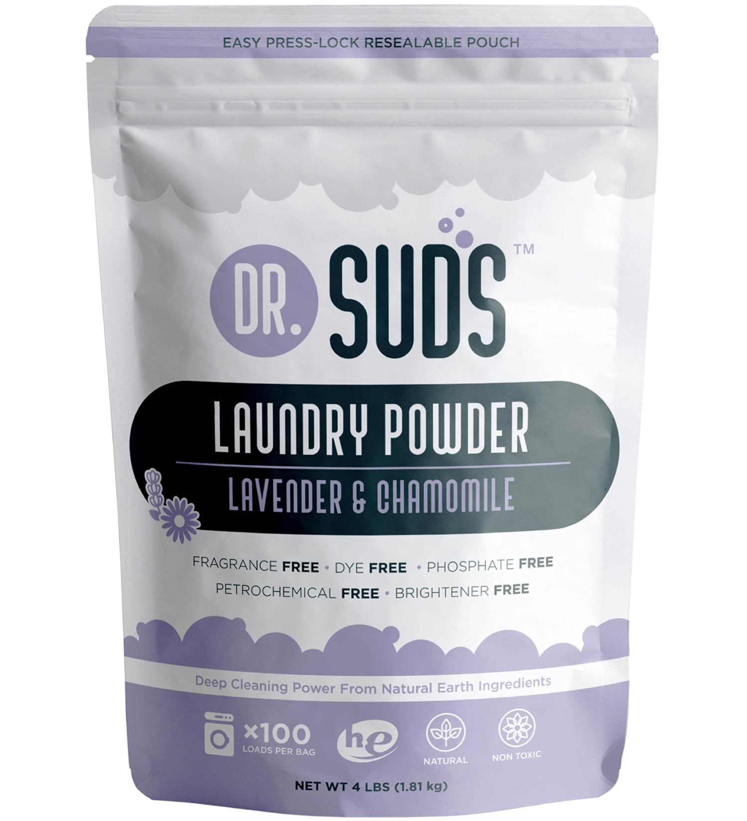 Dr. Suds Natural Laundry Detergent Powder - Lavender Chamomile | 100+ Loads | 64 oz - Buy Online on SooperMarket.com
