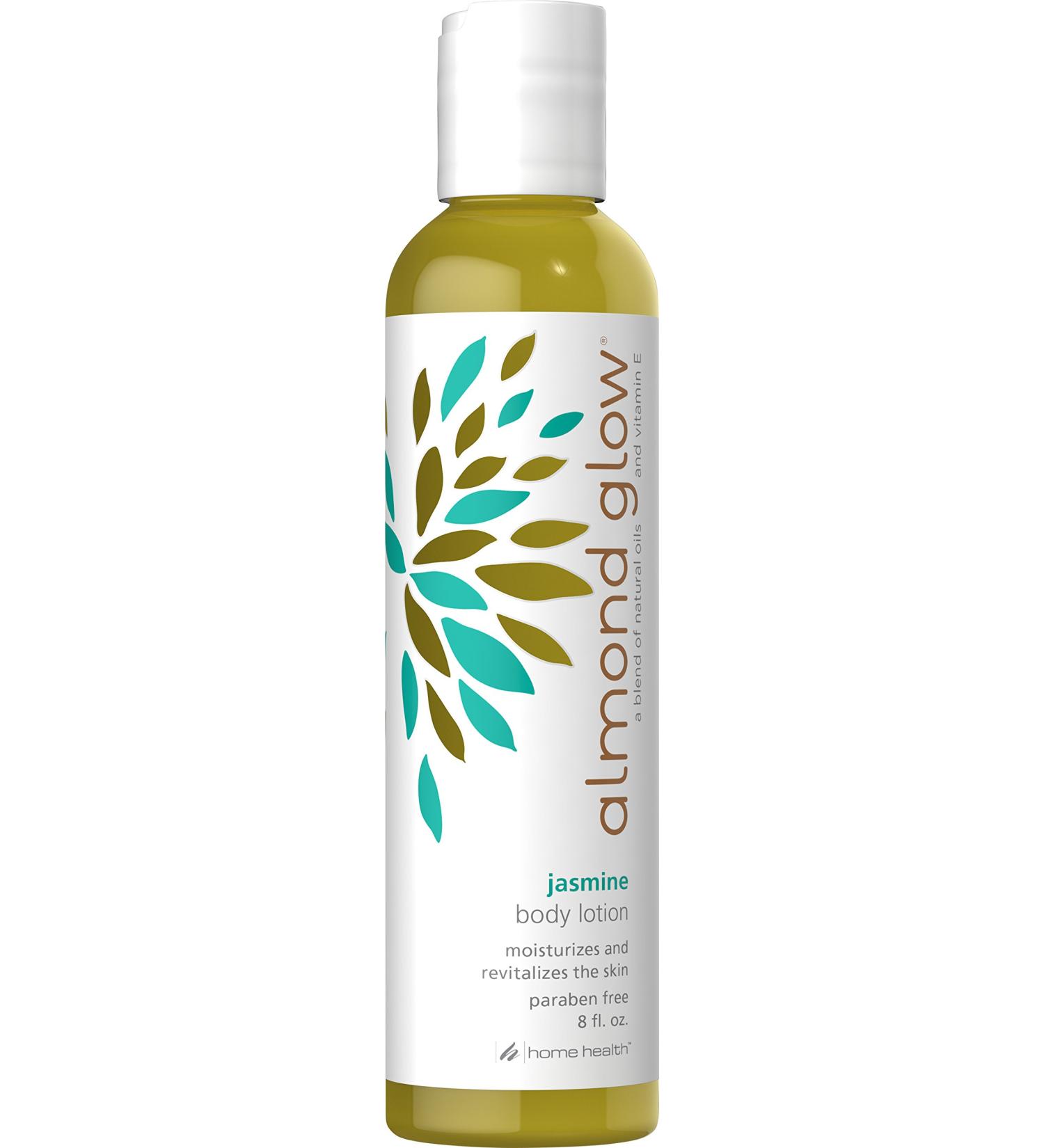 Home Health Almond Glow Jasmine Body Lotion - 8 fl oz - Skin Moisturizer & Massage Oil  With Peanut  Olive & Lanolin Oils Plus Vitamin E - Non-GMO  Paraben-Free  Vegetarian