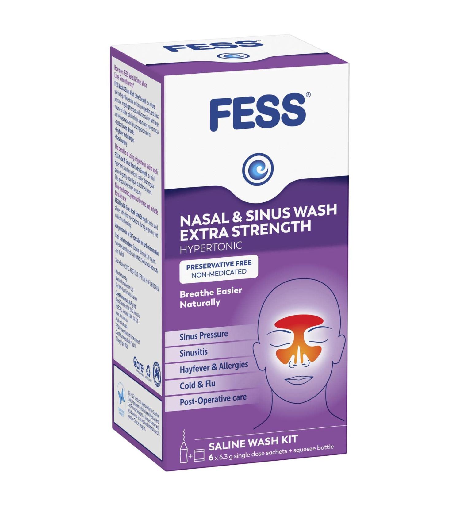 Fess Nasal & Sinus Wash Extra Strength Starter Kit 6 Sachets - Buy Online on SooperMarket.com