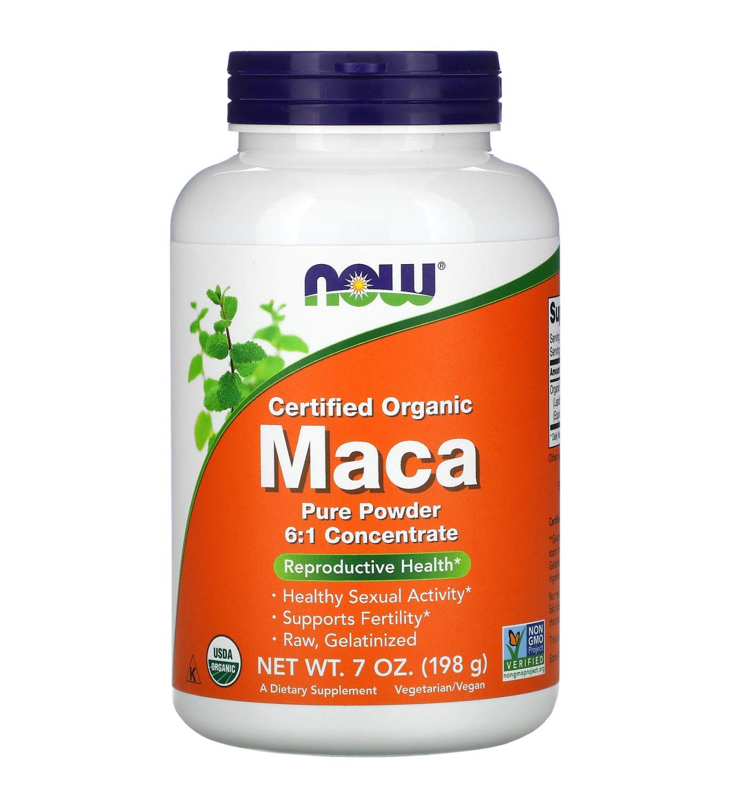 Now Foods Organic Maca Powder 7 oz - Certified Pure Superfood - Buy Online on SooperMarket.com
