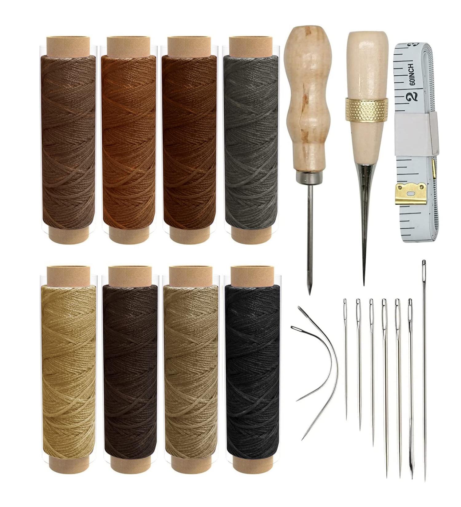21-Piece Leather Sewing Kit and Upholstery Repair Set for DIY Crafts and Shoe Repair - Buy Online on SooperMarket.com