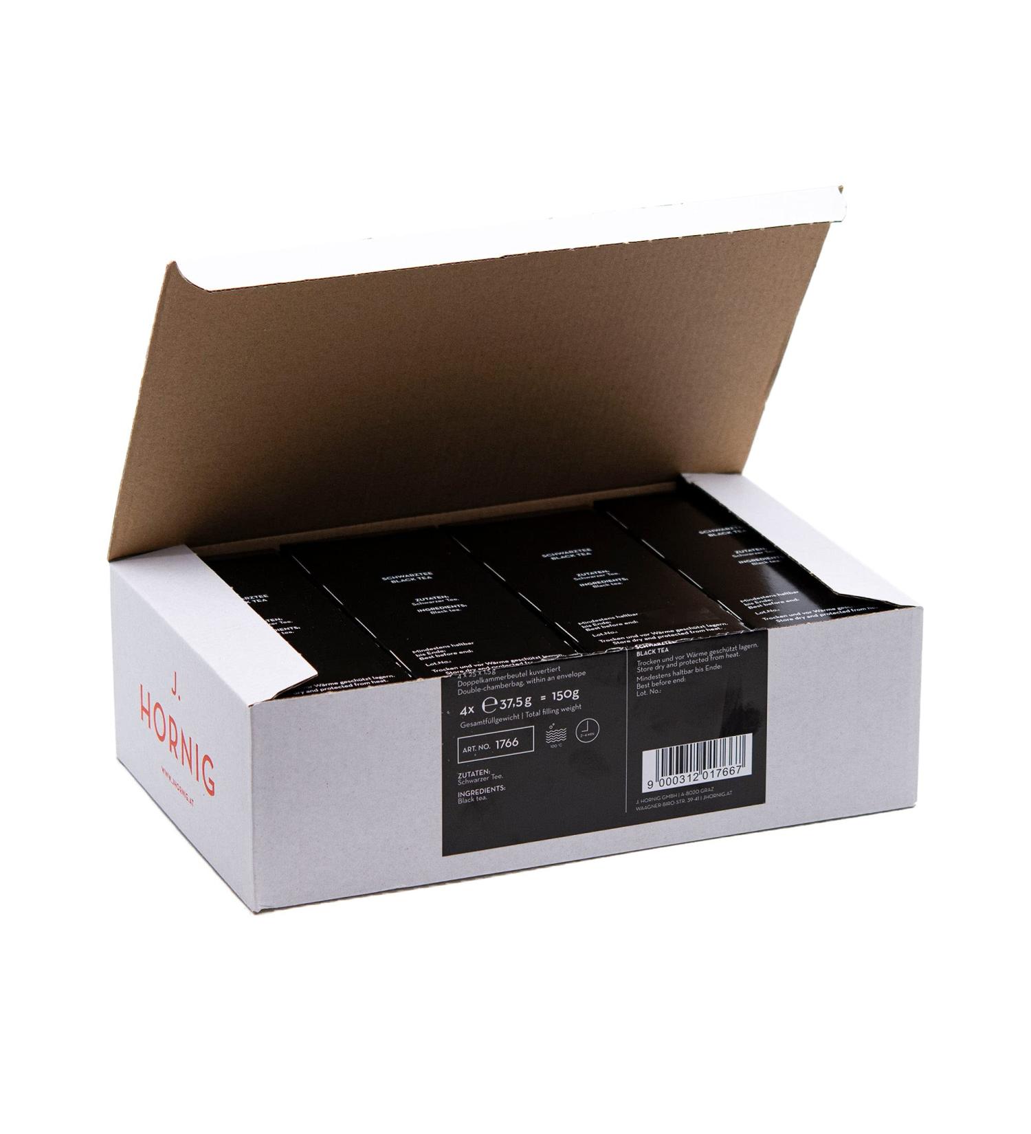 J. Hornig Natural Black Tea - 100 Aromatic Tea Bags (4 x 25 Bags) - Rich Flavor No Added Flavors International Shipping - Buy Online on SooperMarket.com