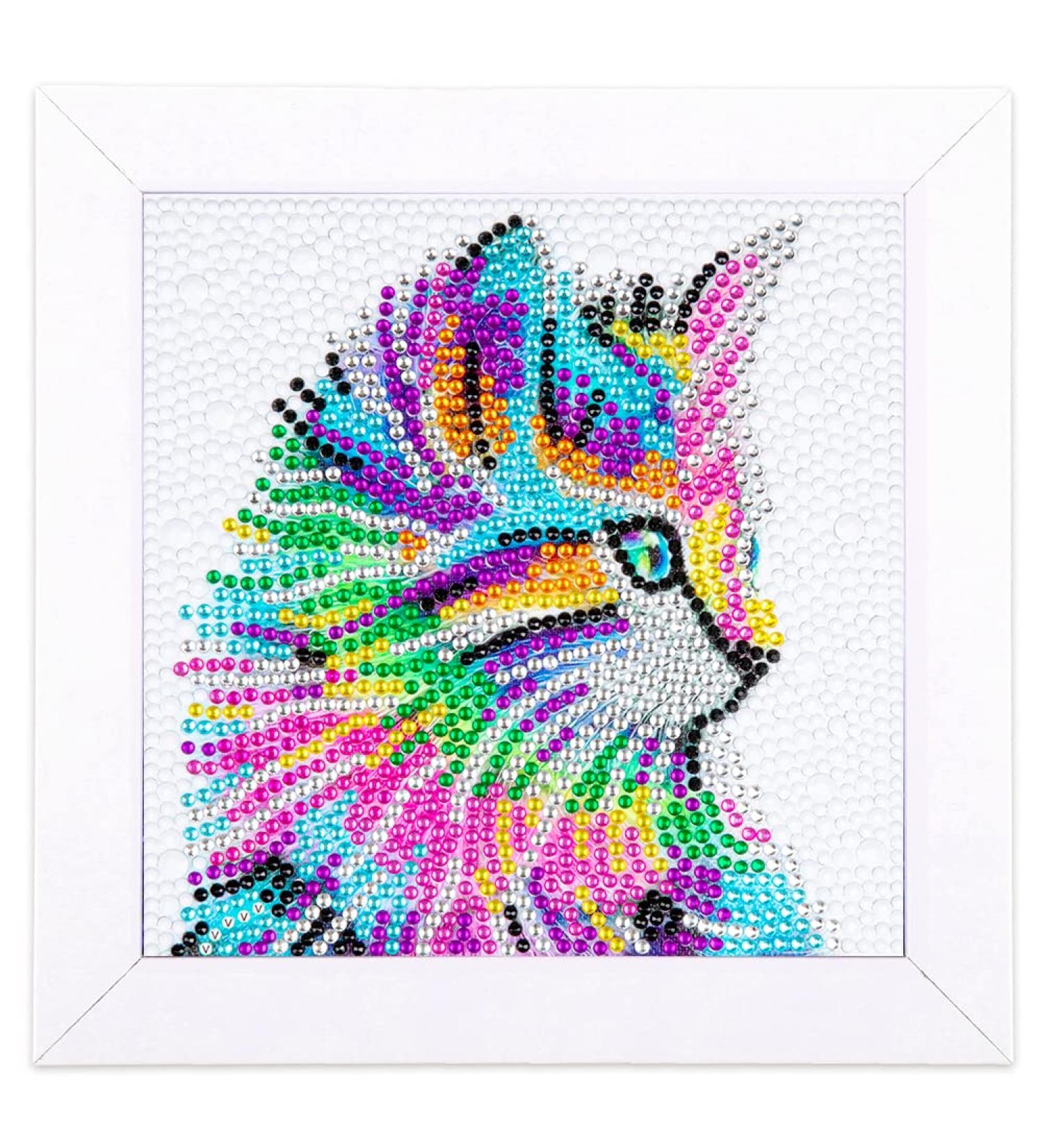 Labeol 5D Diamond Painting Kit for Kids - Full Drill Art Crafts with Wooden Frame | Ages 6-12 | Colorcat Design | 6x6 Inch Home Wall Decoration - Buy Online on SooperMarket.com