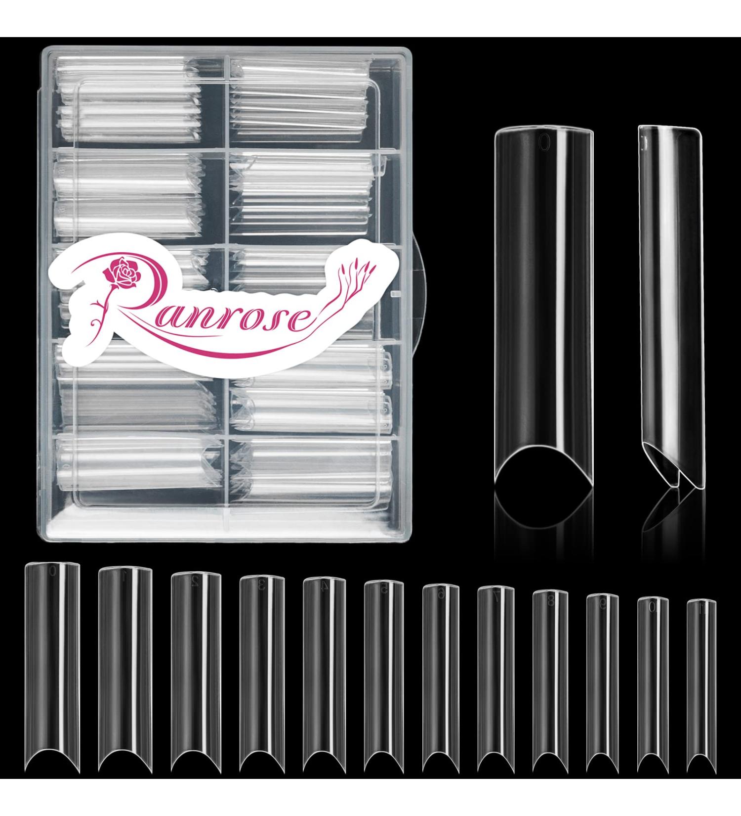 Ranrose 100PCS Extra Long 2XL C Curve Nail Tips - Clear Half Cover False Nails with Box - Buy Online on SooperMarket.com