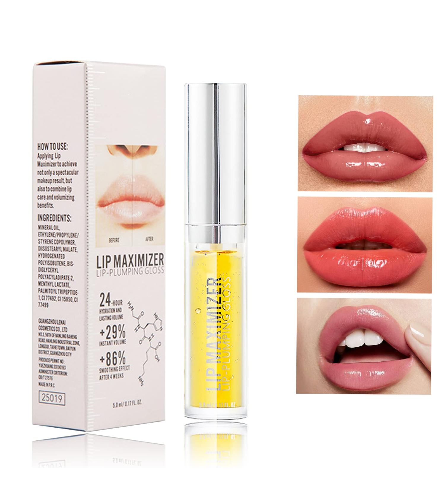 QIUFSSE Lip Plumper Gloss - Hydrating, Plumping, and Anti-Aging Lip Care for Softer, Fuller Lips - Natural Lip Plumping Gloss - Buy Online on SooperMarket.com
