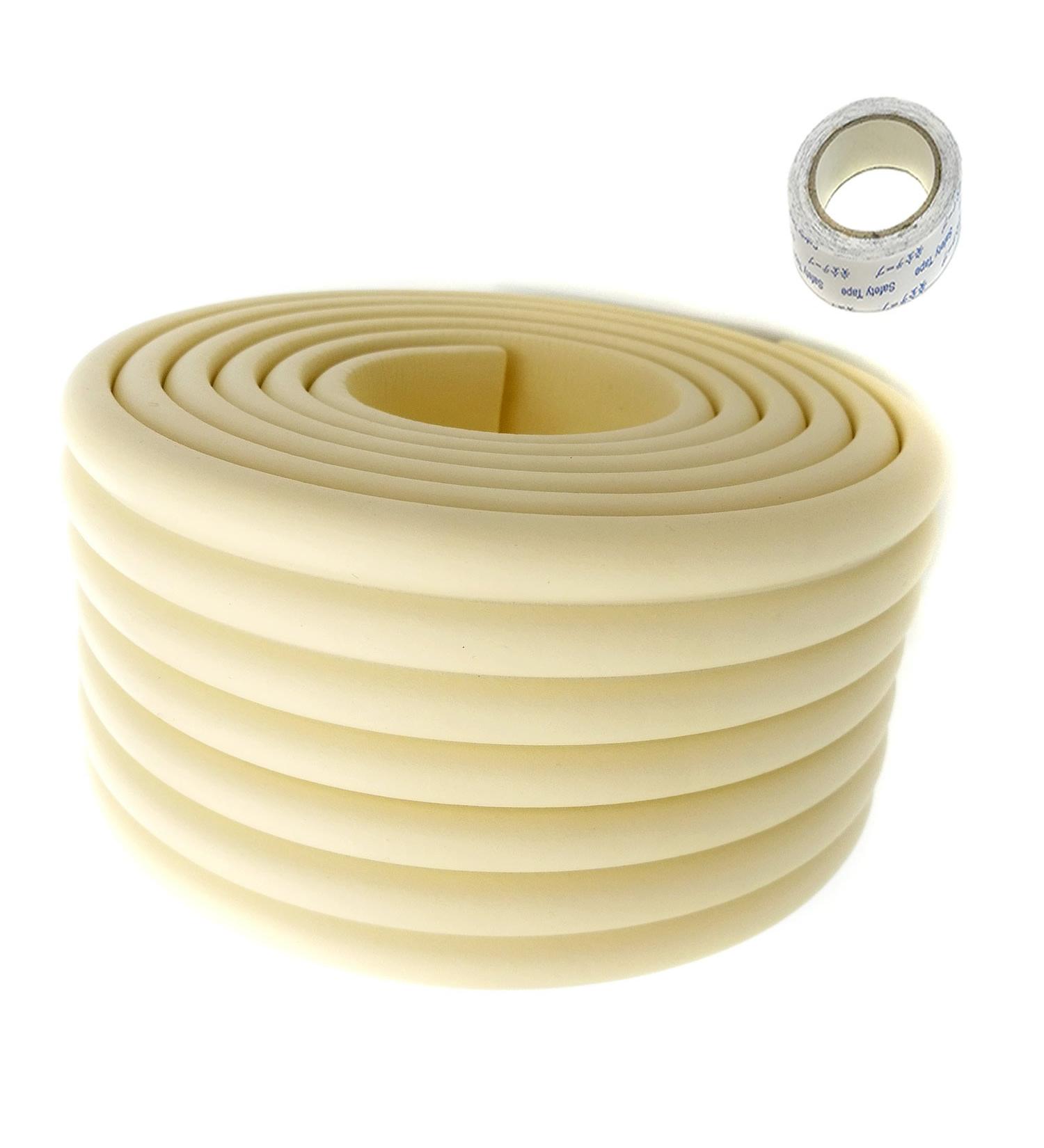 TUKA Multi-Purpose Foam Protector Kit 2M x 80mm Universal Anti Collision Protector Safety of Child Baby Senior | Thick Childproofing Safety Protection Securing Objects and Surfaces. TKD7002 ivory 2 M x 80mm Universal Foam Protector Ivory
