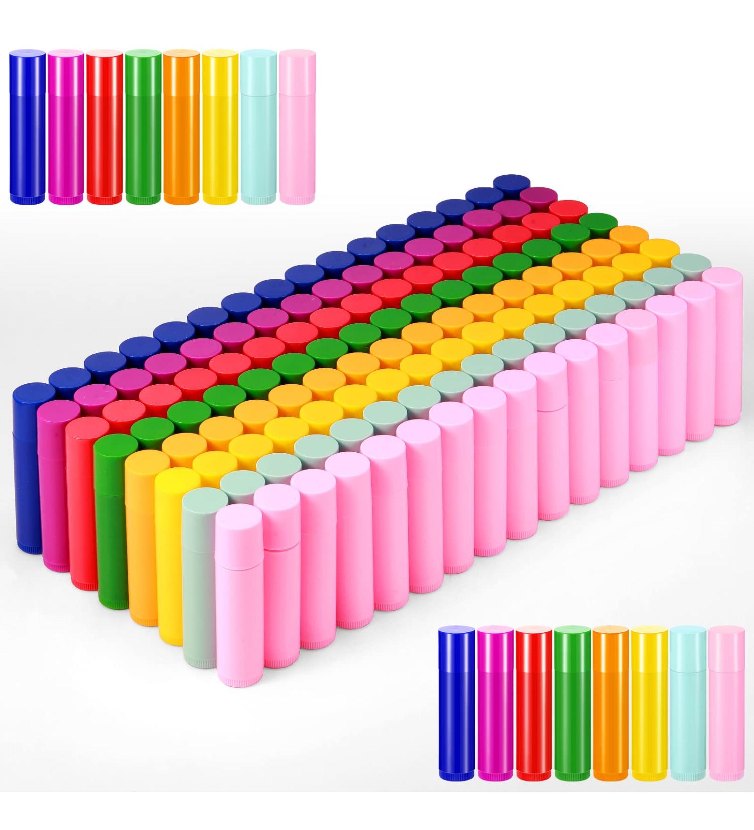 128 Pcs 5ml Refillable Lip Balm Tubes: DIY Cosmetic Containers, 8 Colors - Buy Online on SooperMarket.com