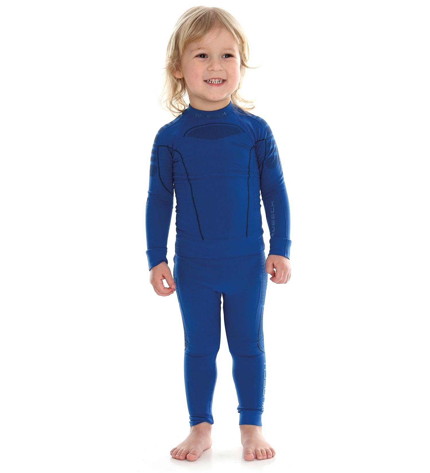 Brubeck Kids Thermo Set | Seamless High-Quality Sports Laundry Shirt & Pants | Easy Care Thermal Wear 116-122 Boy - Deep Blue - Buy Online on SooperMarket.com