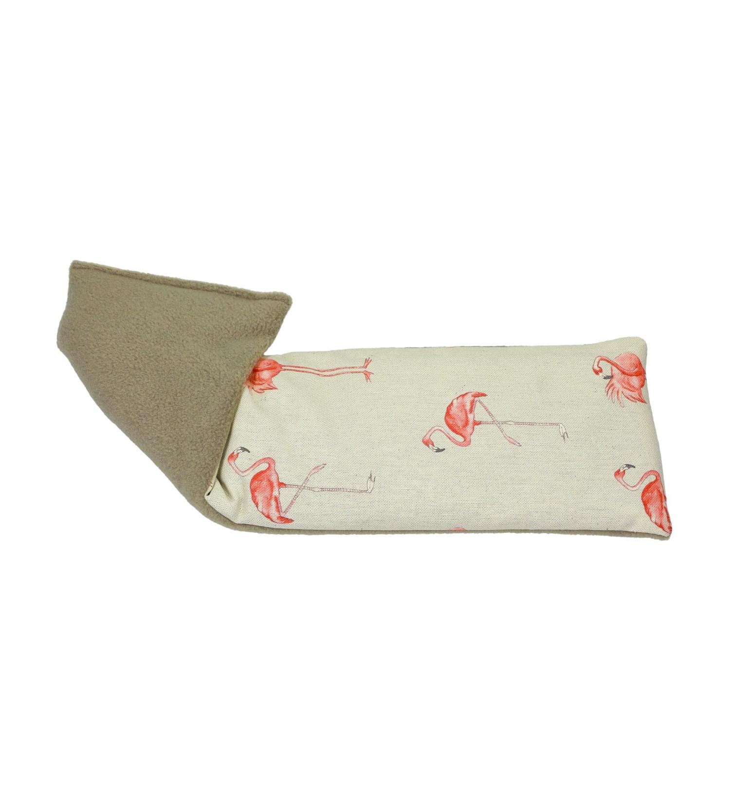 Soothing Cold or Hot Microwavable Duo Fabric Wheat Bag - Unscented - Natural Relief for Aches and Pains - Fancy Flamingos
