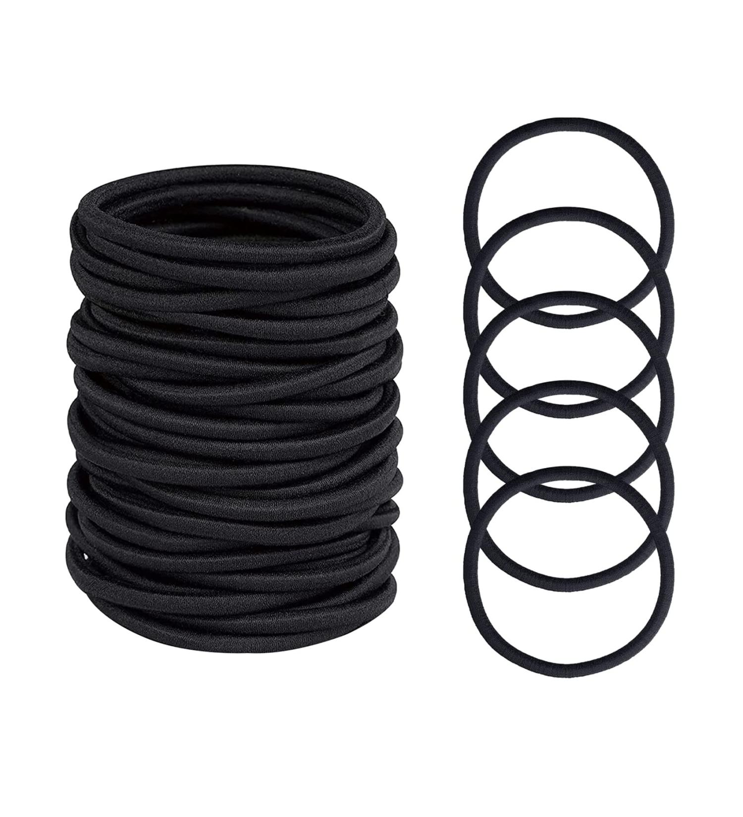 ILamourCar Hair Bands 4mm Elastic Hair Ties Ponytail Holders Hair Bobbles for Women Hair Bobble Elastic Hair Bands Perfect for Women and Girls (30 Black) Black-1 - Buy Online on SooperMarket.com