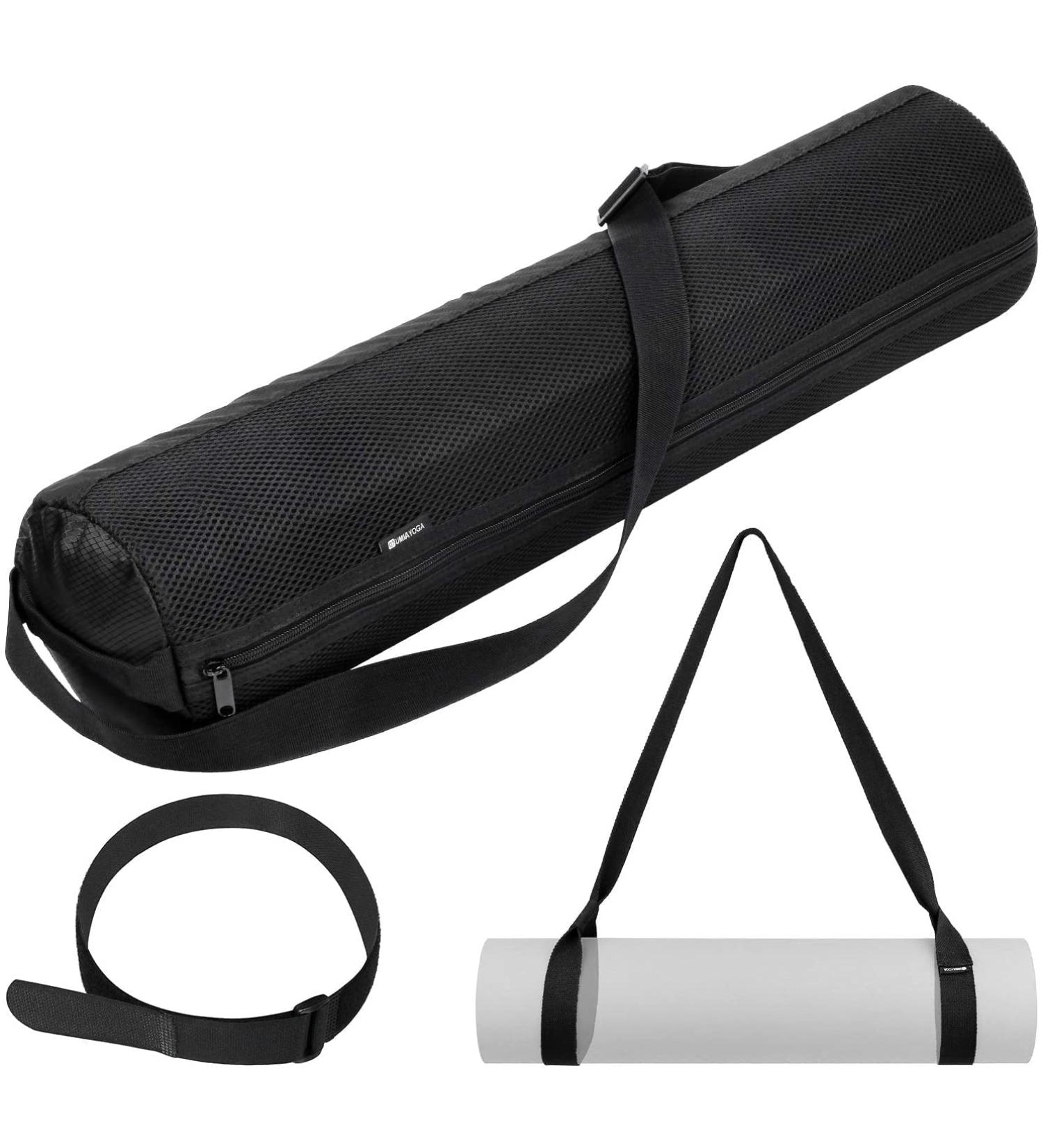 UMIA Yoga Mat Bag with Strap | Exercise Yoga Mat Carrier for 1/4-inch Thick Mat | Black - Buy Online on SooperMarket.com