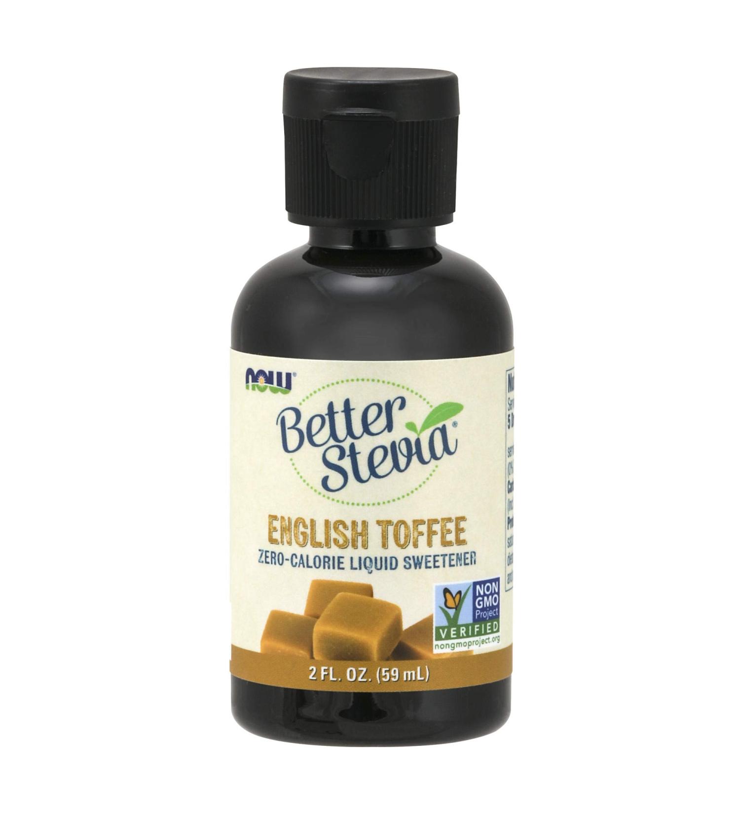 Now Foods Better Stevia Zero-Calorie Liquid Sweetener - English Toffee 2 fl oz (60 ml) | Best Natural Sweetener - Buy Online on SooperMarket.com