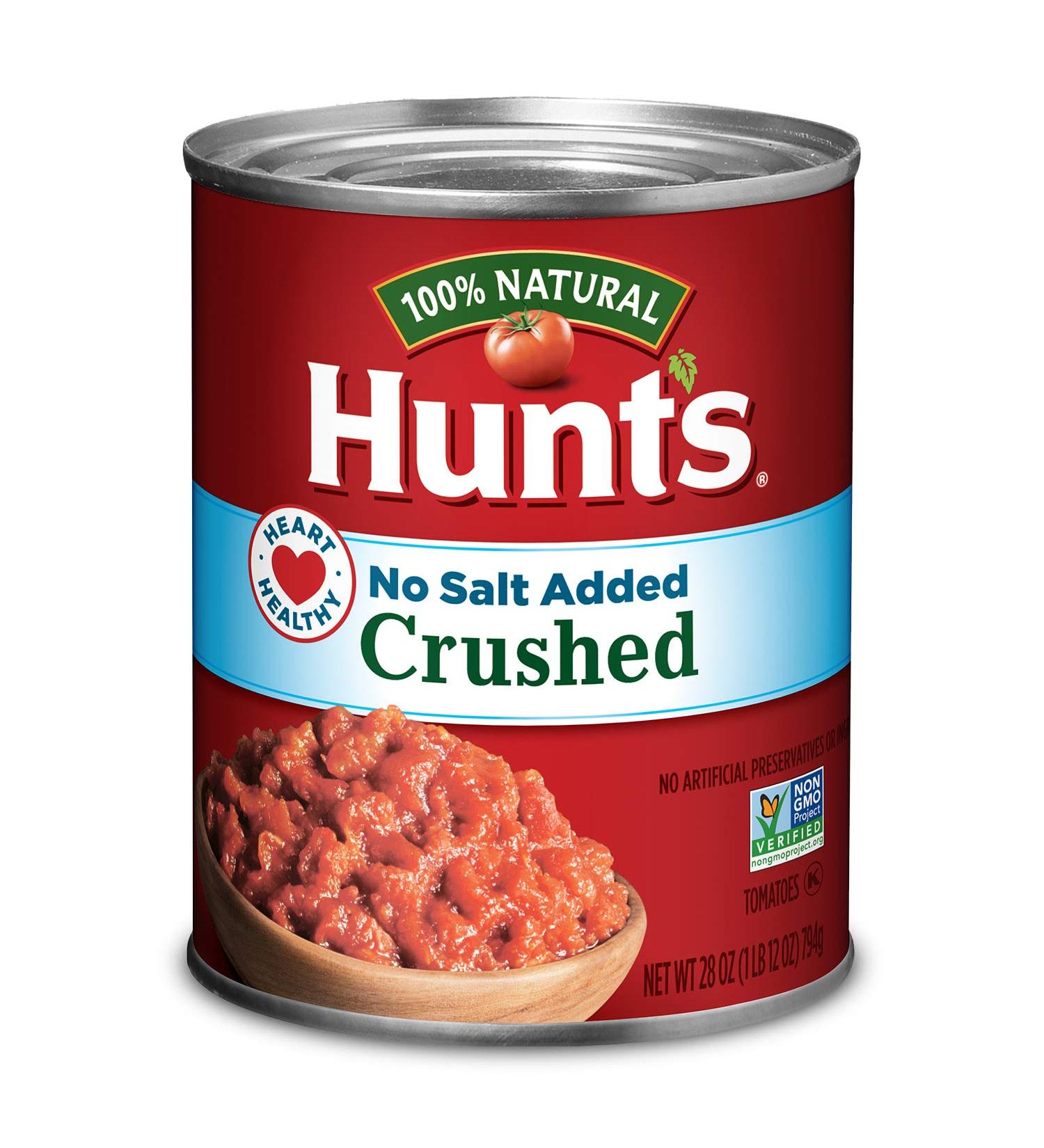 Hunt's Crushed Tomatoes No Salt Added 28 oz - Best Quality Tomatoes for Healthy Cooking - Buy Online on SooperMarket.com