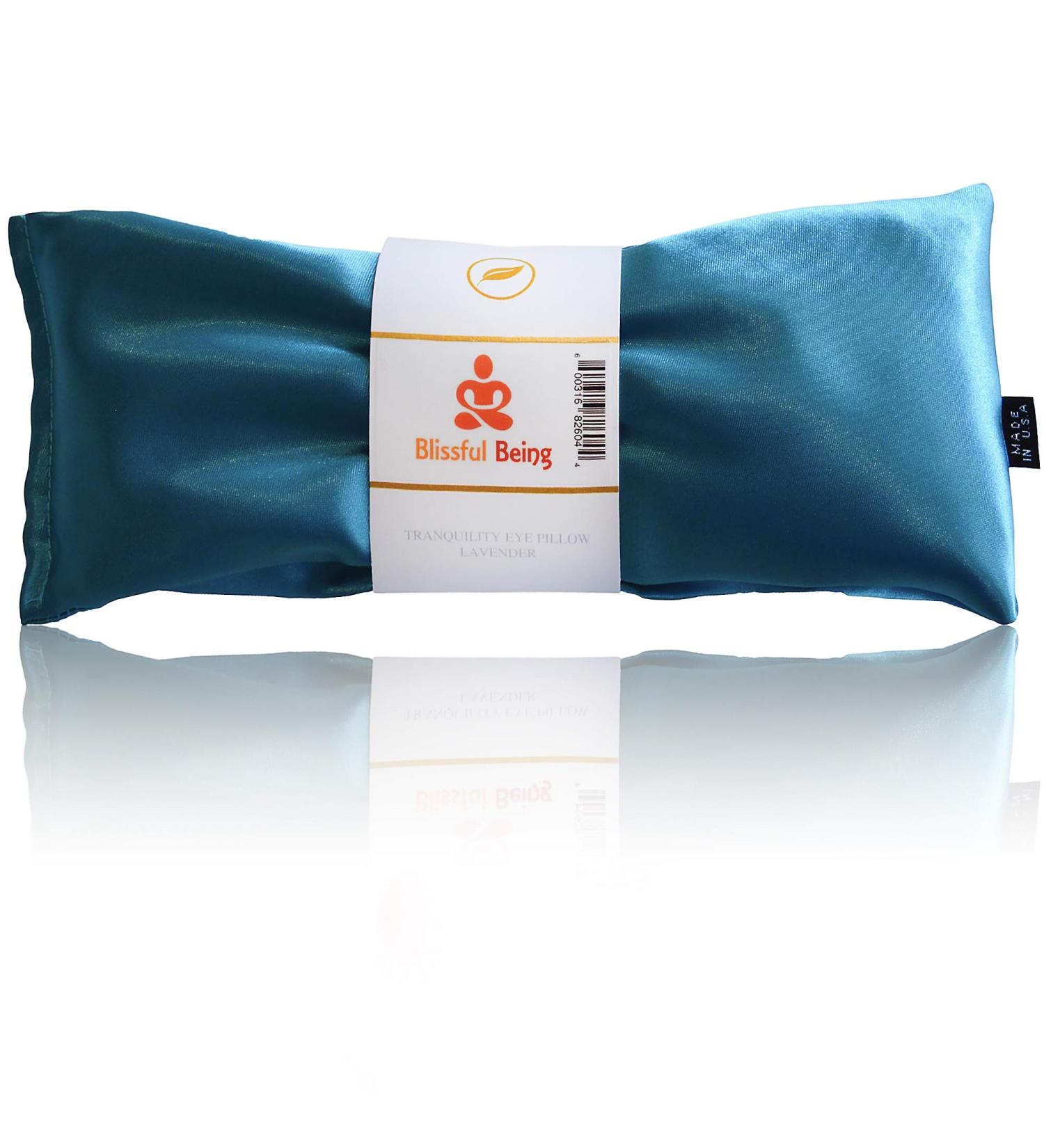 Blissful Being Lavender Eye Pillow | Hot/Cold Weighted Satin Eye Mask for Sleep, Yoga, Meditation | Gifts for Women, Birthday, Teachers | Natural Herbal Relaxation | Made in USA (Aqua) - Buy Online on SooperMarket.com
