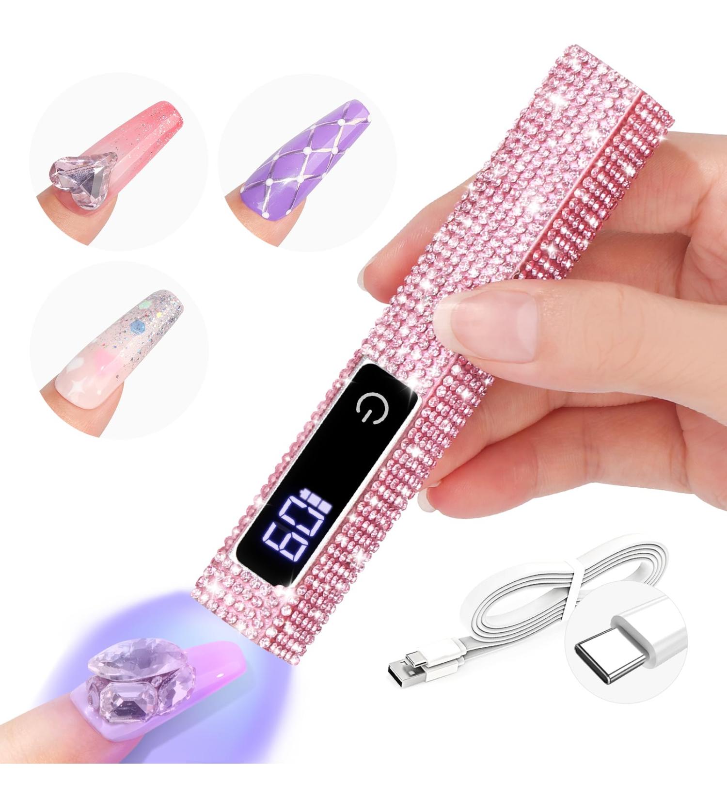SAVILAND Glitter UV Light for Gel Nails - 2024 12W Handheld UV Nail Lamp with LCD Screen 8X-Faster Cure Touch Screen & Cordless | Perfect for Home & Salon Use - Buy Online on SooperMarket.com
