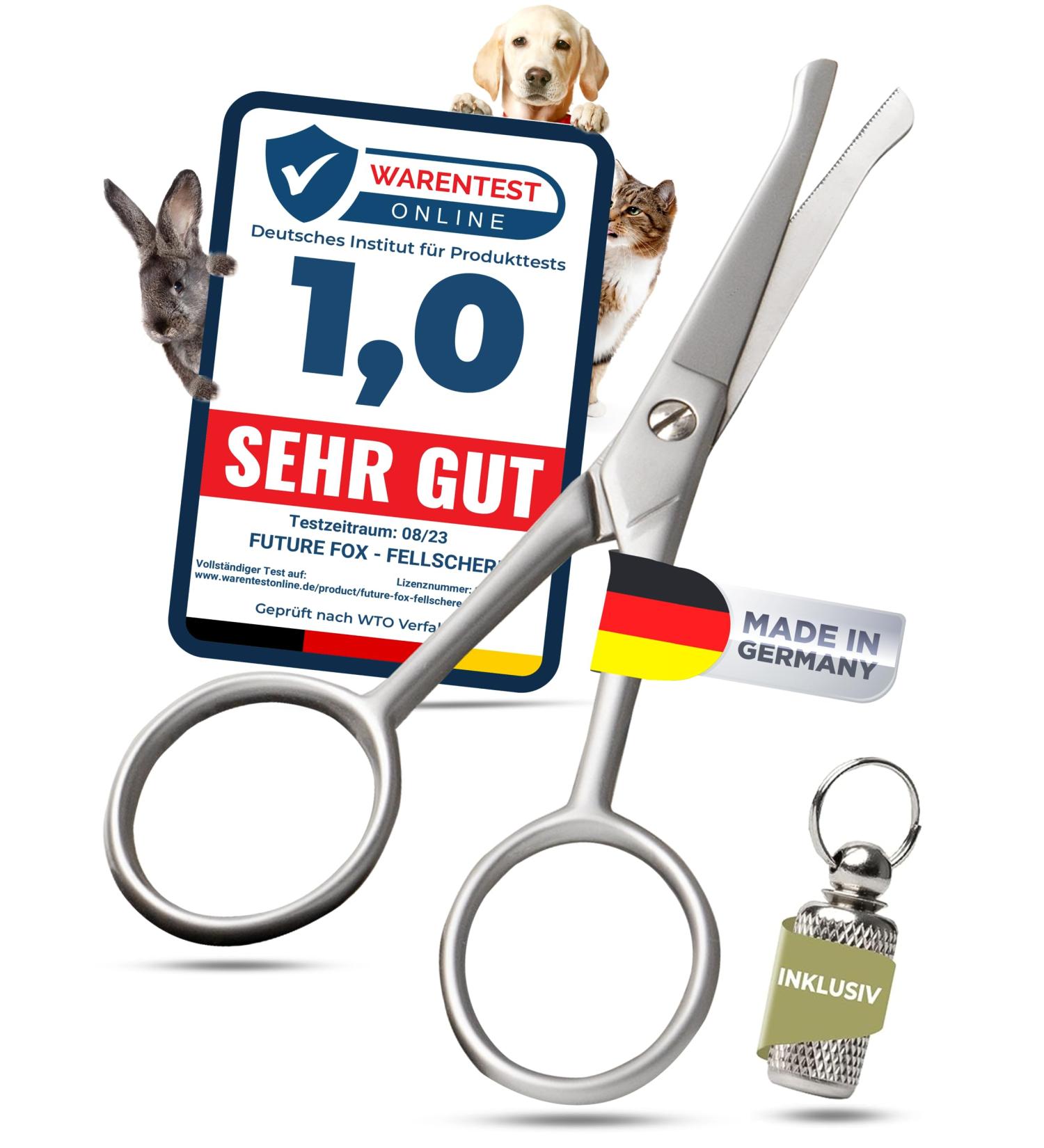 Future Fox Fur Scissors from Solingen - Made in Germany | Curved Pet Grooming Scissors with Micro-Toothing & Rounded Tip (10.5cm) - Buy Online on SooperMarket.com