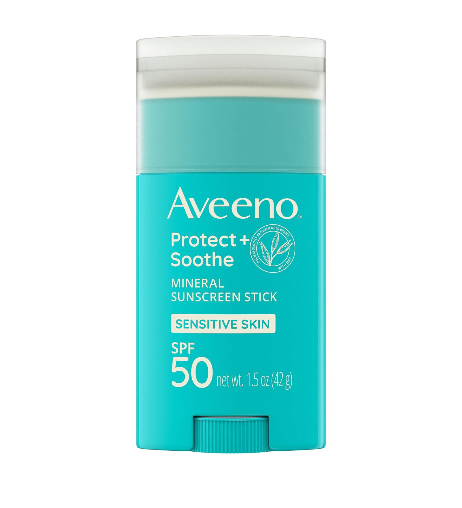 Aveeno Protect + Soothe Mineral Sunscreen Stick SPF 50, Fragrance-Free, Travel Size 1.5 oz - Buy Online on SooperMarket.com