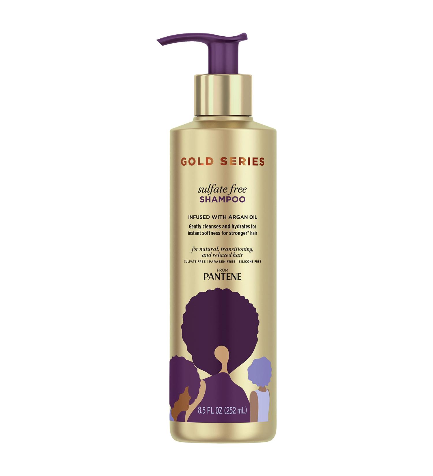 Pantene Gold Series Argan Oil Shampoo for Natural & Curly Hair | Sulfate Free 8.5 Fl Oz - International Shipping Available - Buy Online on SooperMarket.com