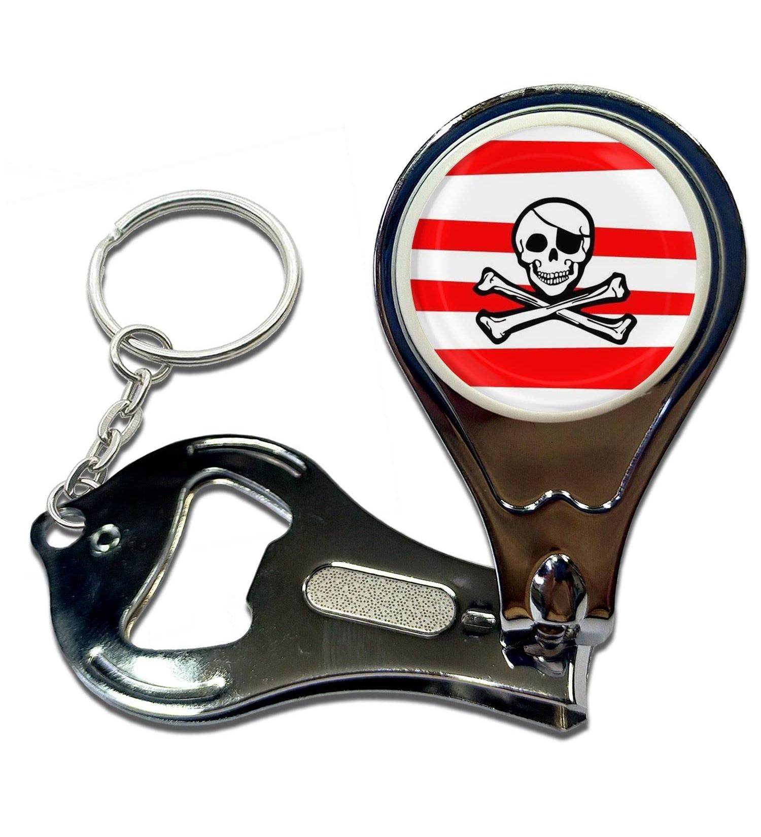 BadgeBeast.co.uk Jolly Roger Stripey - Key Ring Bottle Opener and Nail Clipper - Buy Online on SooperMarket.com