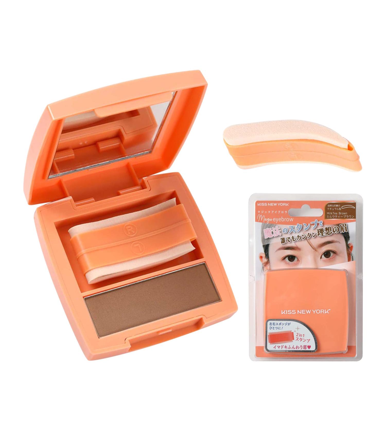 Kiss New York Magic Eyebrow Stamp Powder - Natural Milk Tea Brown Shape - Buy Online on SooperMarket.com