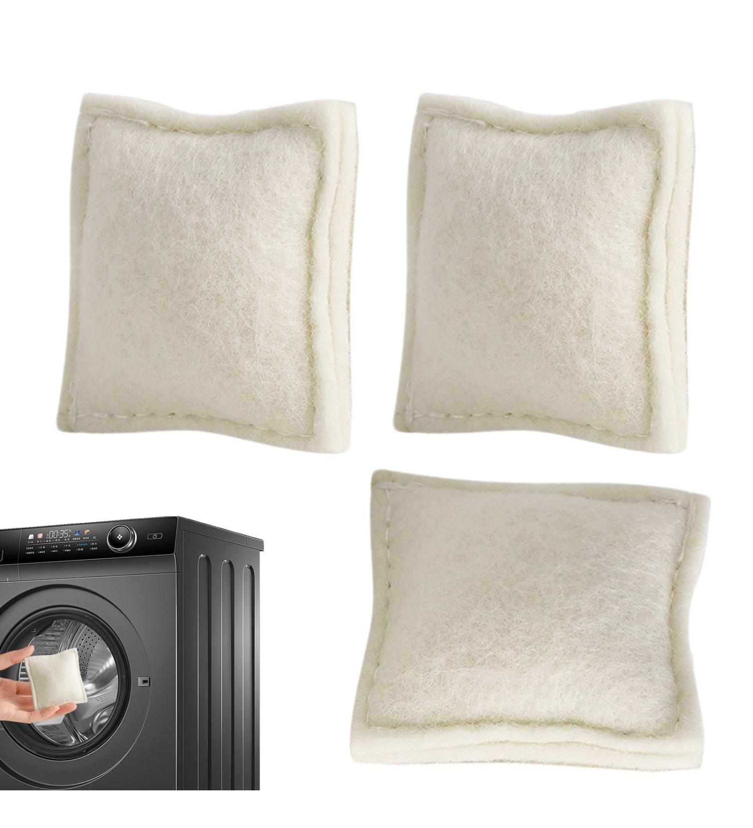 Lint Balls for Dryer Reusable Wool Fabric Softener - Reusable Laundry Square Natural Fabric Softener Household Gadgets Dry Cleaning Kit for Home Laundry Dryer - Buy Online on SooperMarket.com