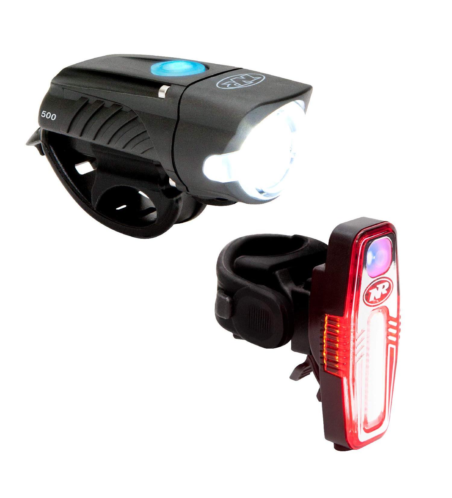 NiteRider Swift 500 Front and Sabre 110 Rear Bike Light Combo Pack - USB Rechargeable, Easy Install, Water Resistant LED Lights for Road Commuting and Cycling Safety - Buy Online on SooperMarket.com