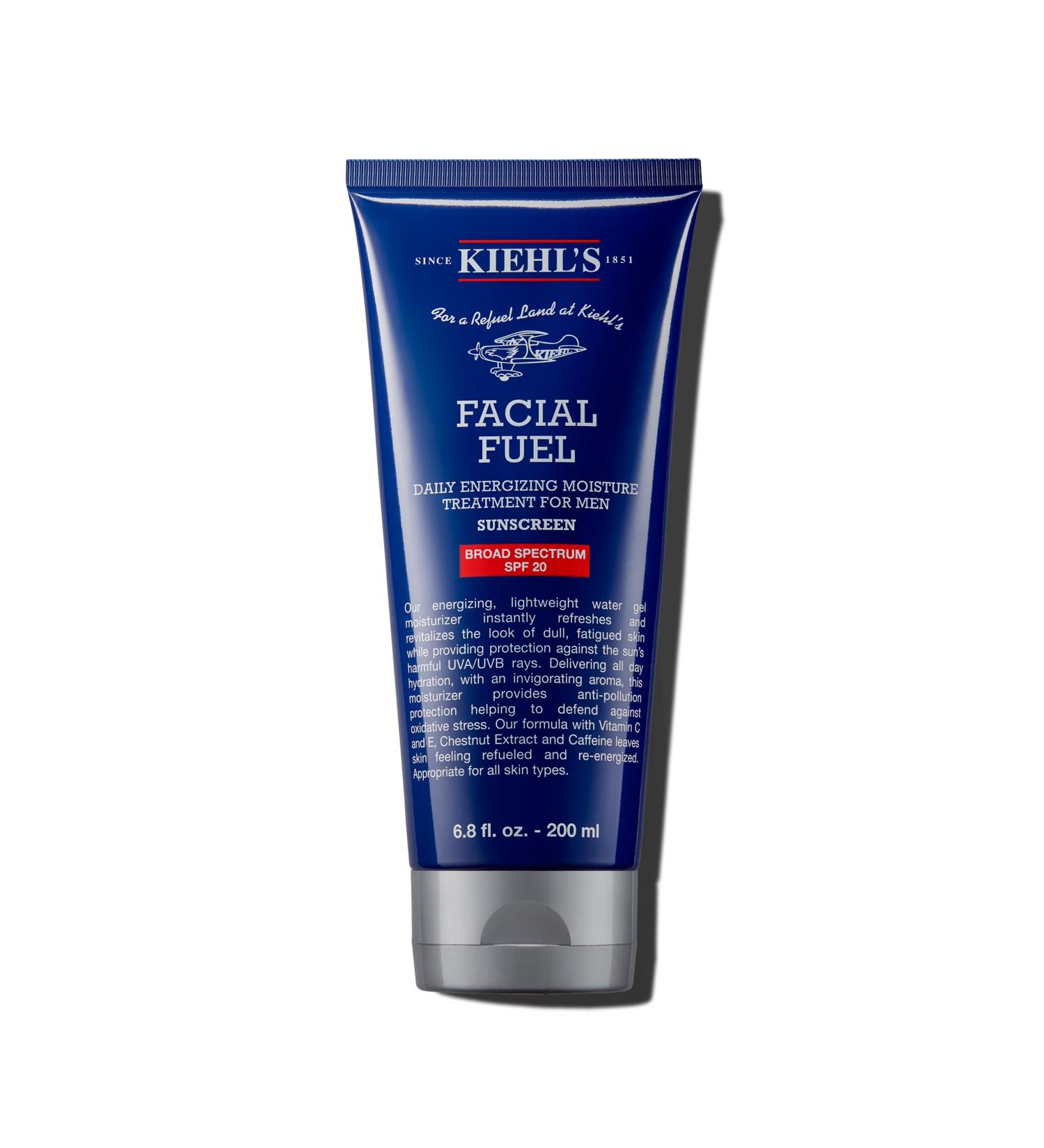Kiehl's Facial Fuel Moisturizer SPF 20 for Men - Energizing Hydrating Lotion Non-Greasy with Caffeine & Vitamin C - 6.8 Fl Oz / 200 ml - International Shipping Available - Buy Online on SooperMarket.com