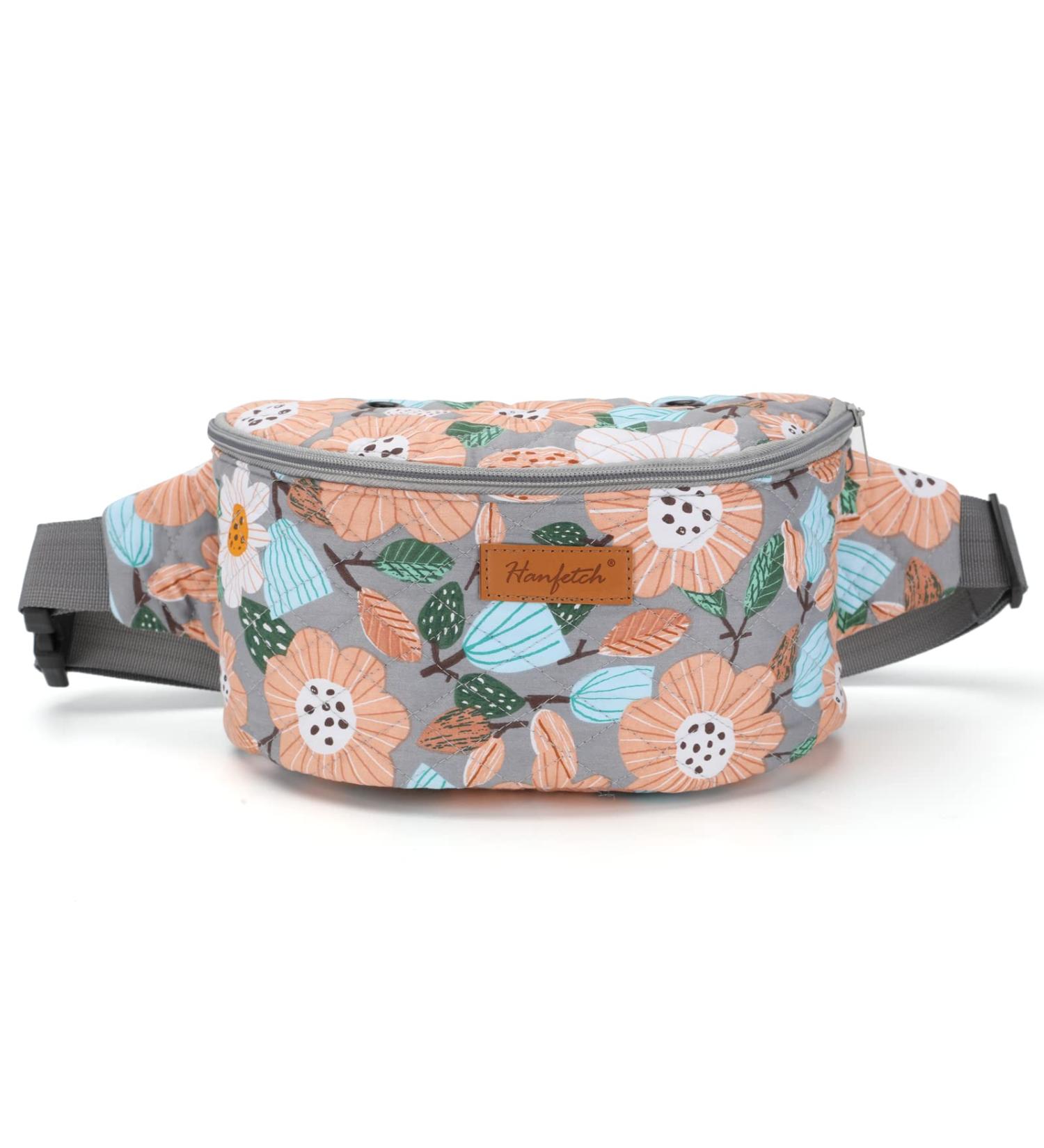Hanfetch Yarn Crossbody Waist Bag- Small Yarn Storage Organizer (Flower-Grey) - Buy Online on SooperMarket.com