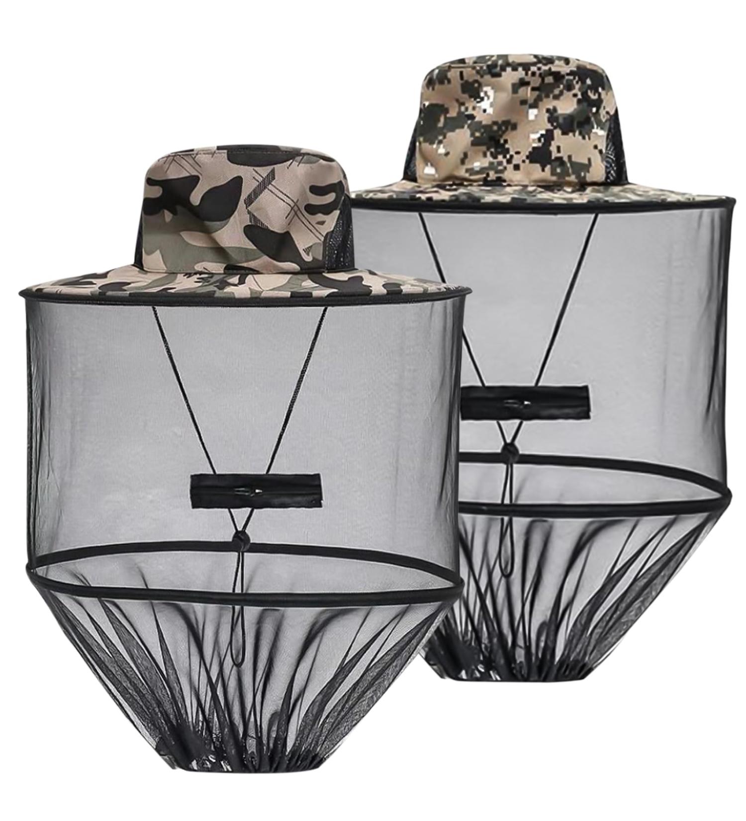Toatelu Beekeeper Hat with Mosquito Net - 2-Pack Foldable Outdoor Cap for Camping Hiking & Gardening - Buy Online on SooperMarket.com