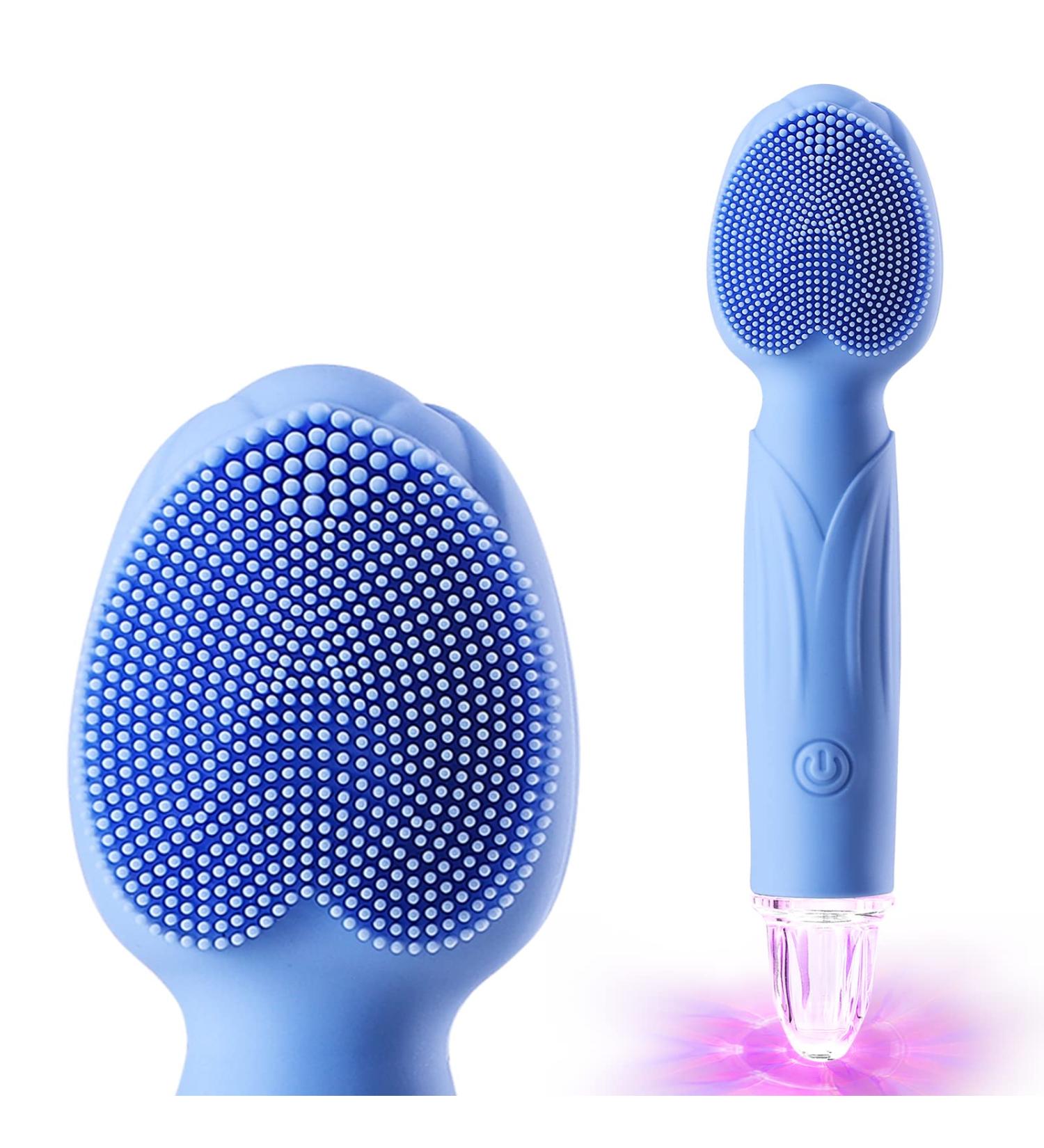 Sonic Facial Cleansing Brush - Rechargeable Electric Face Scrubber for Exfoliating and Cleansing - Waterproof Massager for Men & Women (Blue) - Buy Online on SooperMarket.com