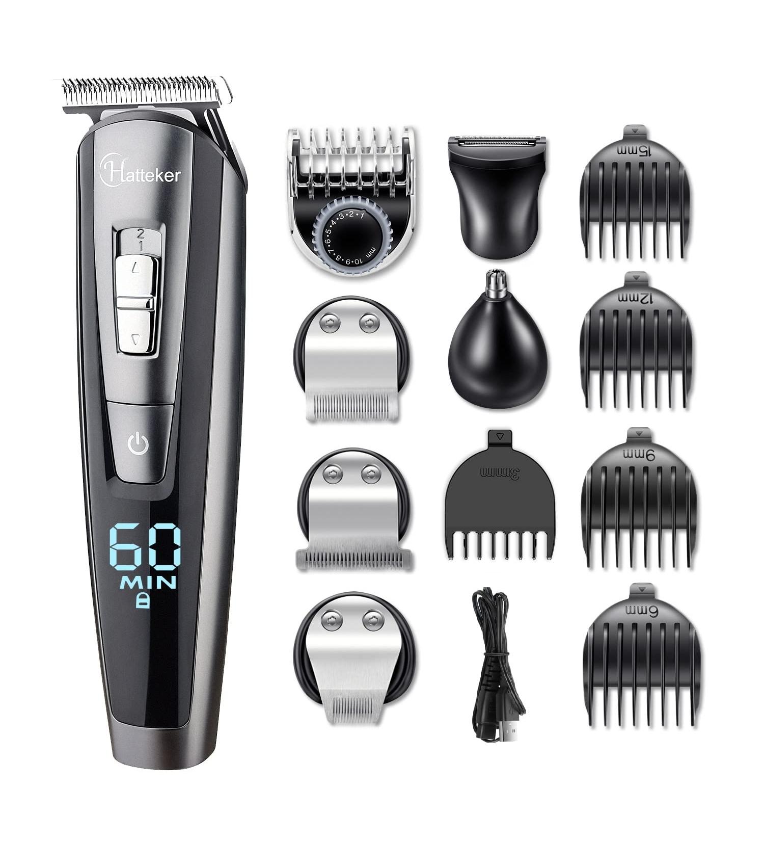 Hatteker Hair Clippers Beard Trimmer - Cordless Grooming Kit for Men, Kids, Adults - LED Display, USB Rechargeable, Wet & Dry - Buy Online on SooperMarket.com