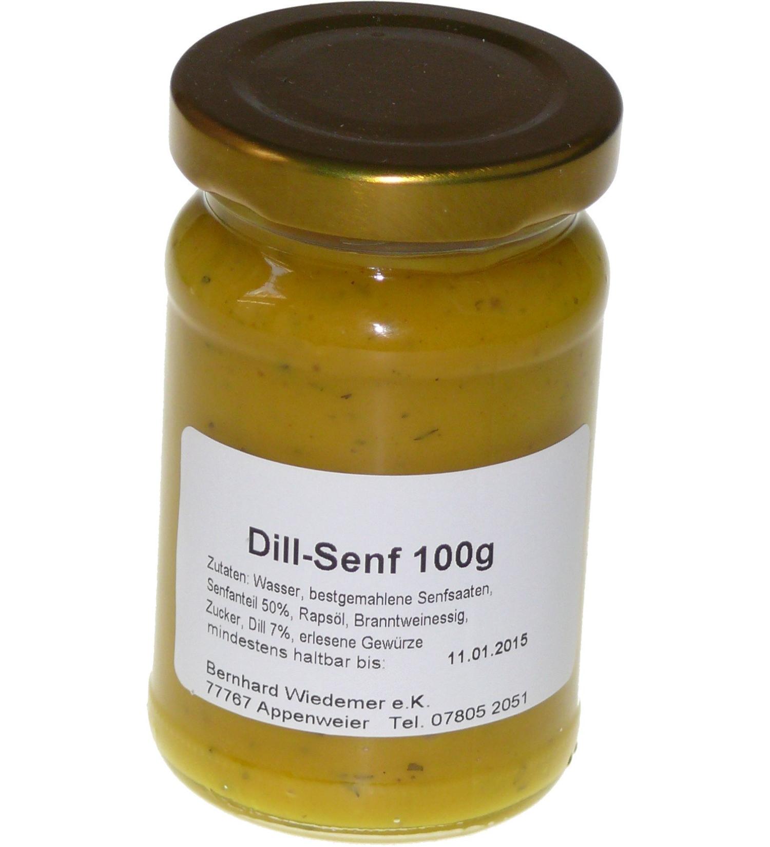 Wiedemer - refreshing dill mustard made of fresh preparation with selected natural vegan ingredients - 1 glass of 100g gourmet mustard for salmon salad dressing meat fish cheese and much more.