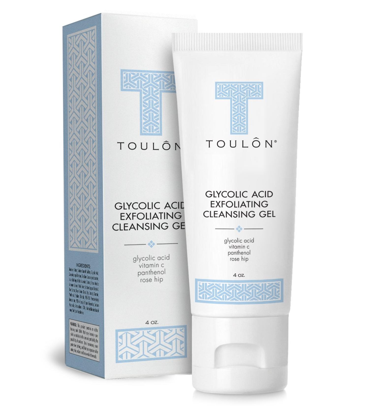 Toulon Glycolic Acid Facial Cleanser with Vitamin C & Rose Hip - Exfoliating Face Wash for Dry & Sensitive Skin - Women & Men - Buy Online on SooperMarket.com