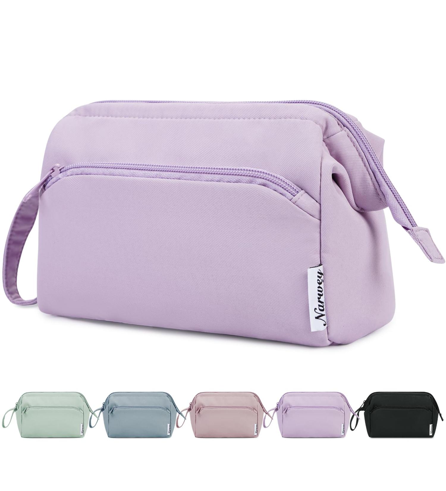 Narwey Large Purple Makeup Bag Travel Toiletry Organizer for Women - Buy Online on SooperMarket.com