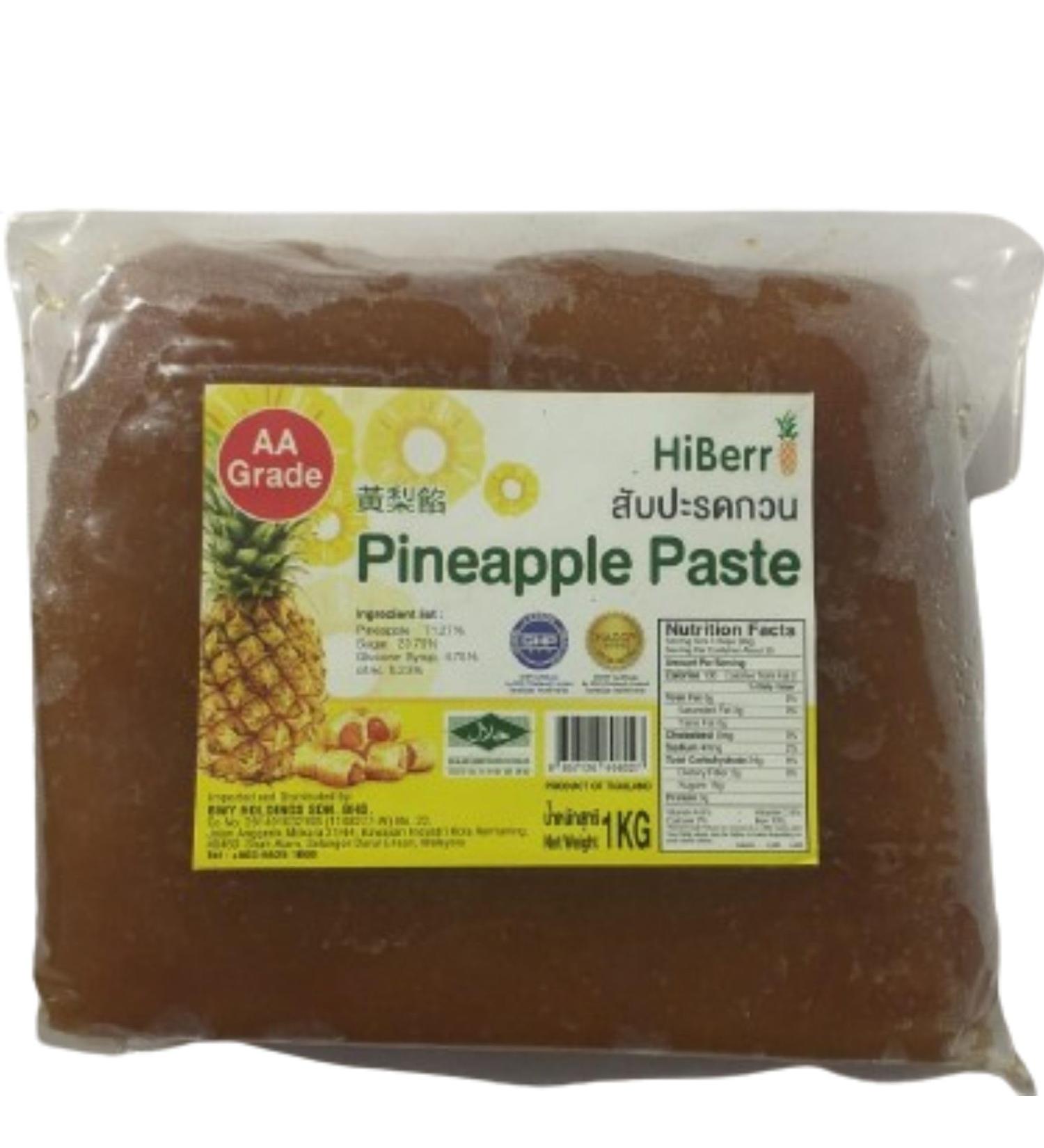 AA Grade Reduced Sugar Hiberri Pineapple Paste Ready to Use for Baking 1 kg Each Halal Expiry: 25th November 2024 - Buy Online on SooperMarket.com