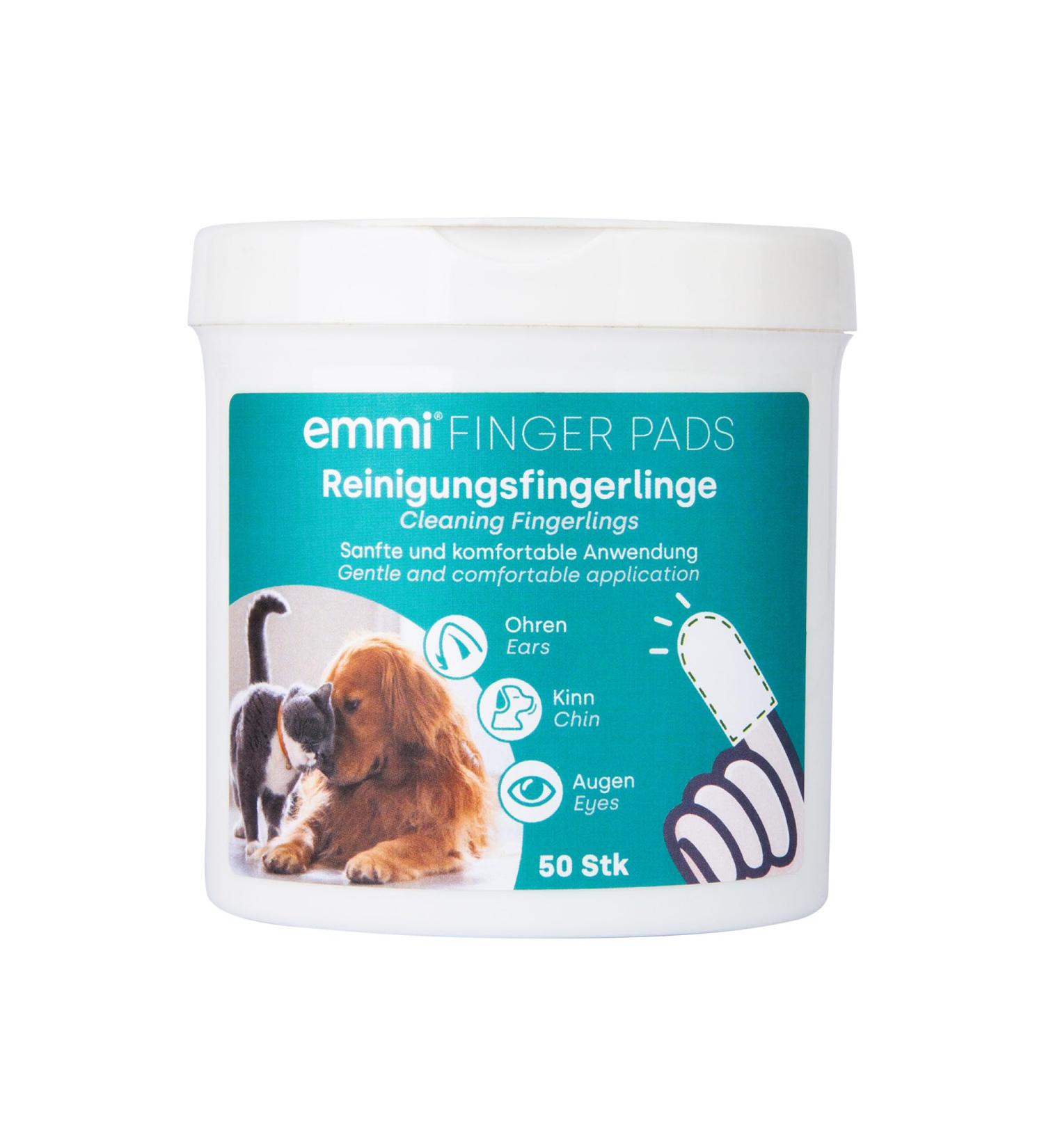 EMMI PET Finger Pads for Dogs & Cats - Disposable Cleaning Fingers & Towels for Ears Chin & Eyes | 50 Pieces for Ultimate Pet Care & Hygiene - Buy Online on SooperMarket.com