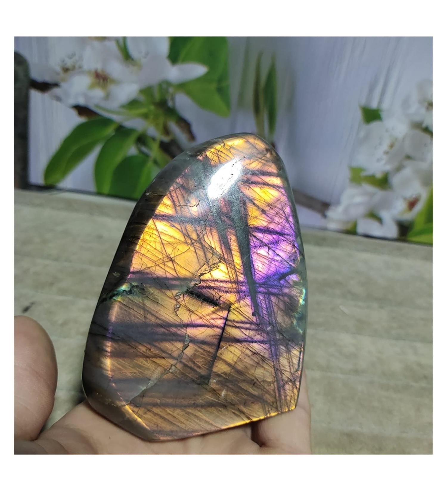 Natural Crystal Rough 650g-700g Natural Purple Light Labradorite Stone Gemstone and Crystal Original Grinding Heal Home Decoration 1pc - Buy Online on SooperMarket.com