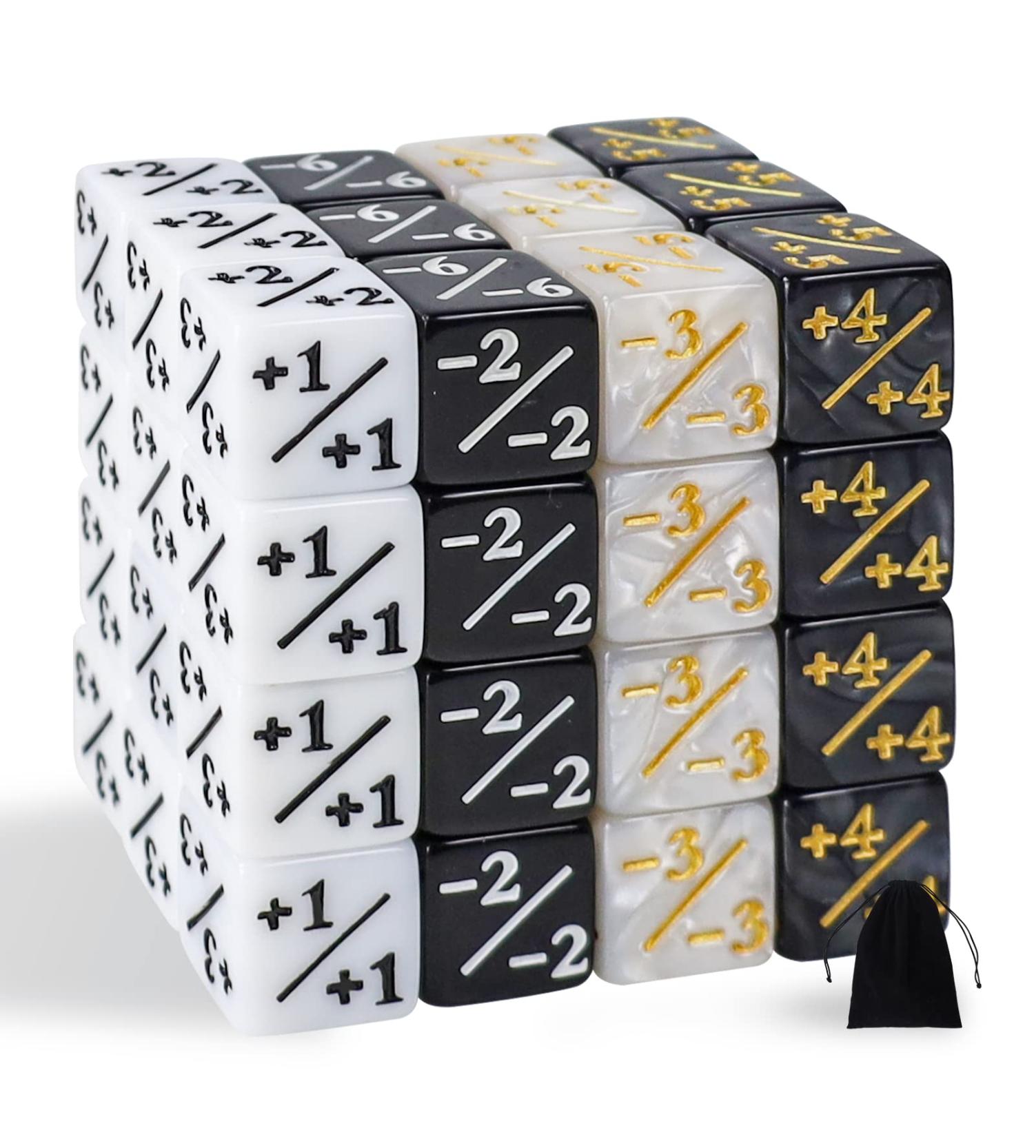 48 Pcs Glitter Sparkle MTG Dice Counters Token Set in Black & White - Loyalty & Starry Marble D6 Cube for CCG MTG Card Gaming - Buy Online on SooperMarket.com